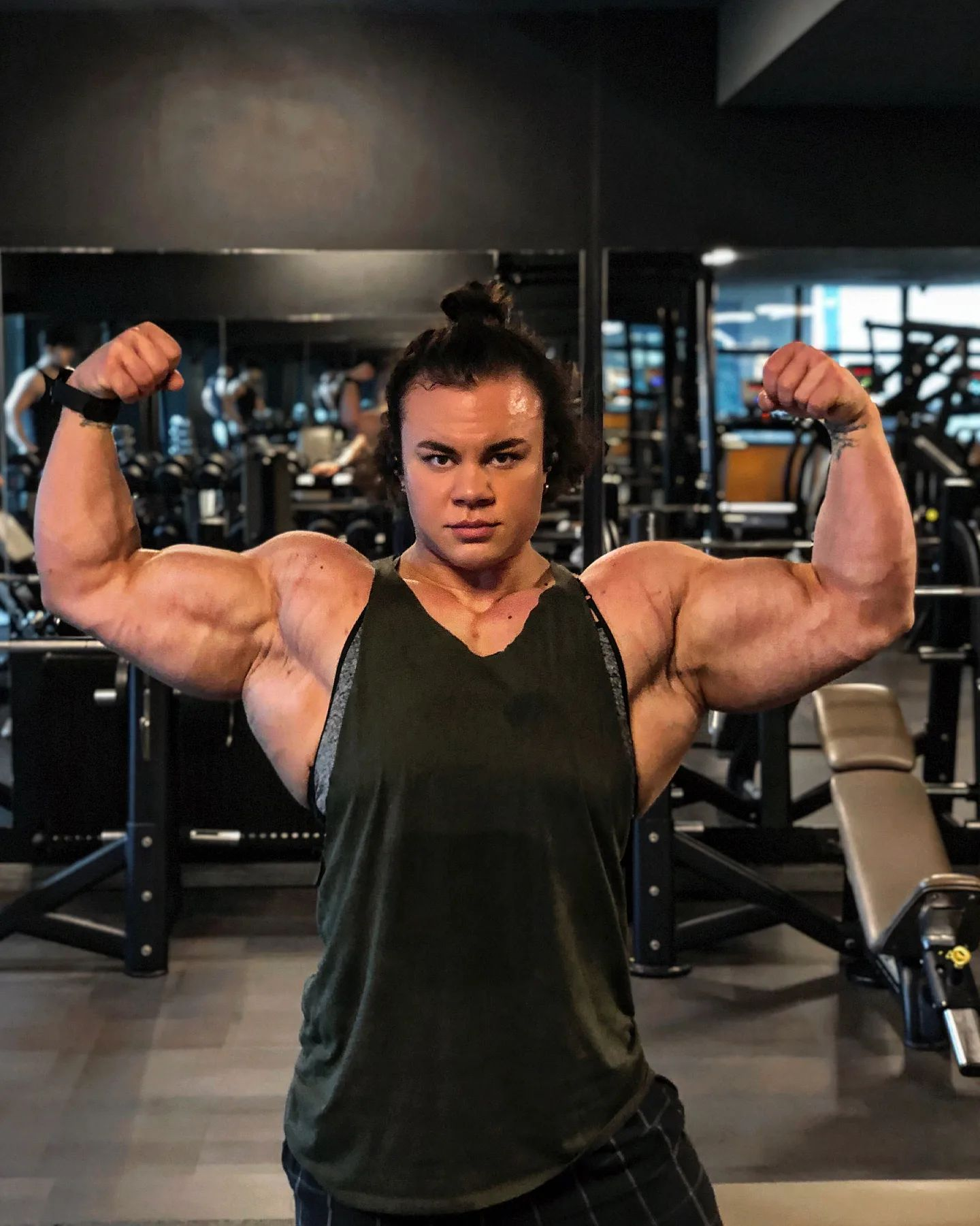 Anastasia Korableva - NSFW, Bodybuilders, Girls, Strong girl, Body-building, Extreme muscles, Video, Vertical video, Longpost