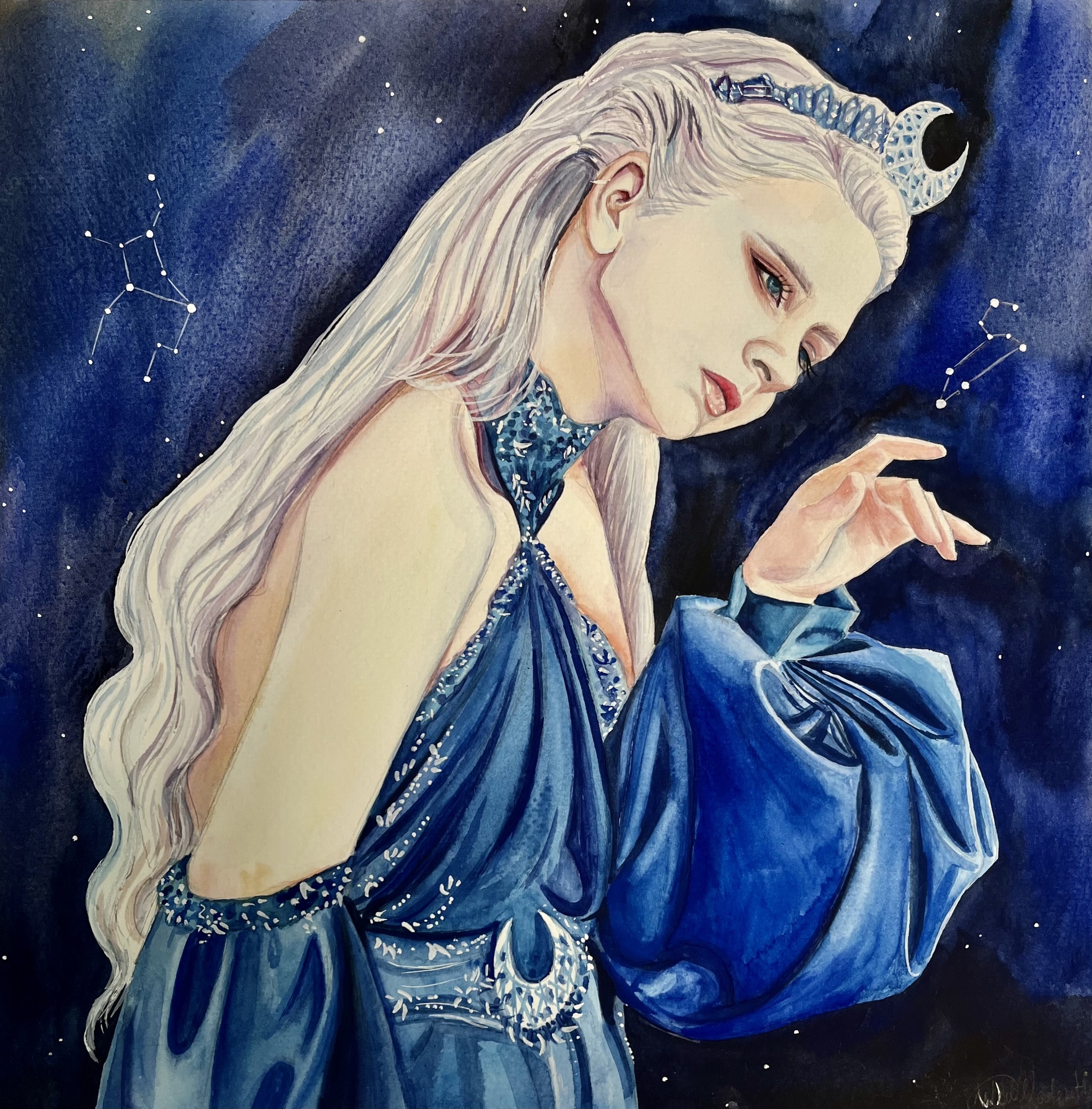 constellations - My, Picture with text, Painting, Watercolor, Portrait, Painting