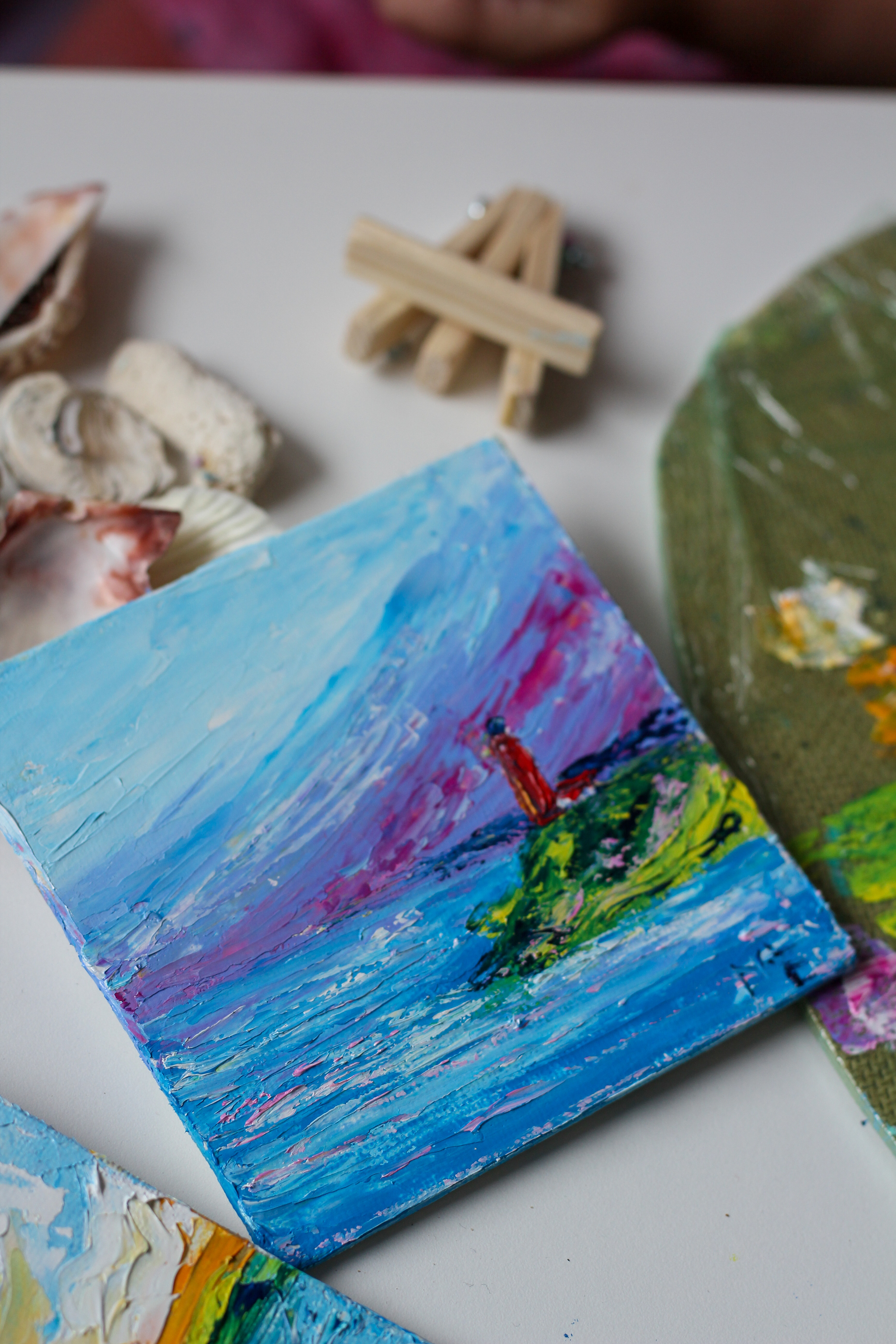 Miniature paintings 2 - My, Lighthouse, Oil painting, Painting, Impressionism, Sea, Oil paints, Artist, I'm an artist - that's how I see it, Painting, Butter, Landscape, Longpost