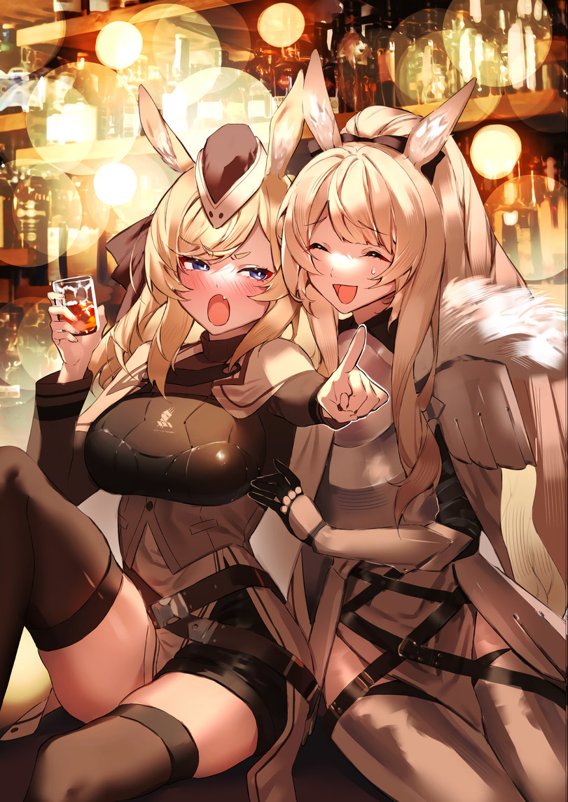 Aunt Zofia drunk too much - Anime art, Anime, Arknights, Whislash, Blemishine