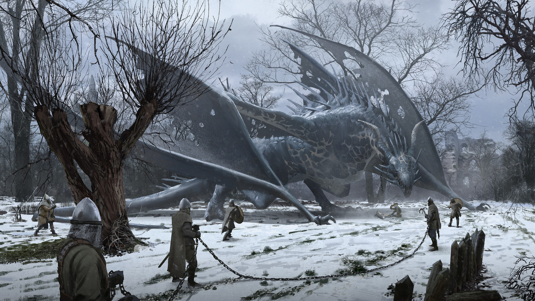 Epic Fantasy - Art, Artstation, Epic fantasy, Fantasy, The Dragon, Monster, Lock, Town, Landscape, Jan Ditlev, Longpost