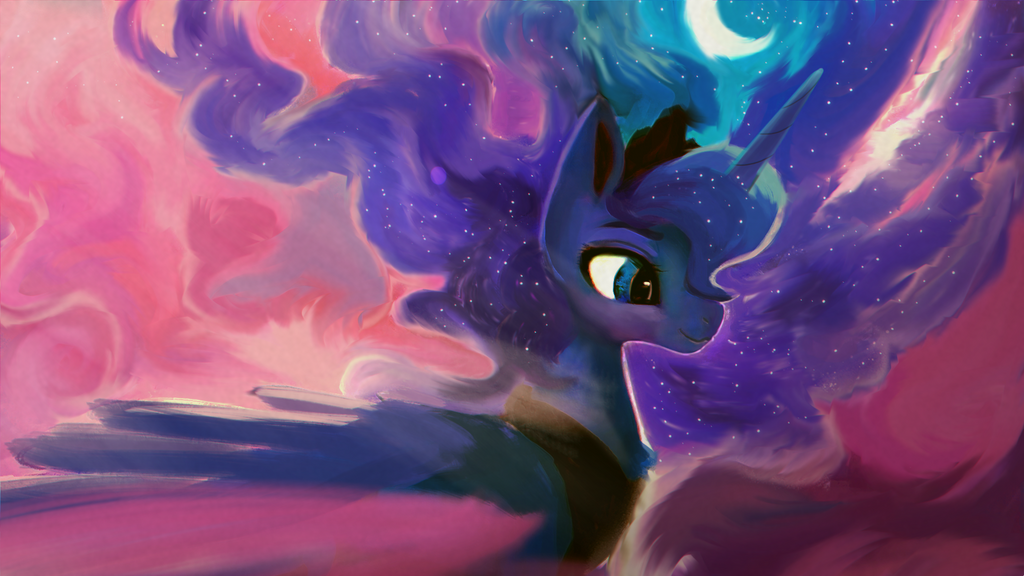 Goddess of the Night - My little pony, Princess luna, Hierozaki, Art