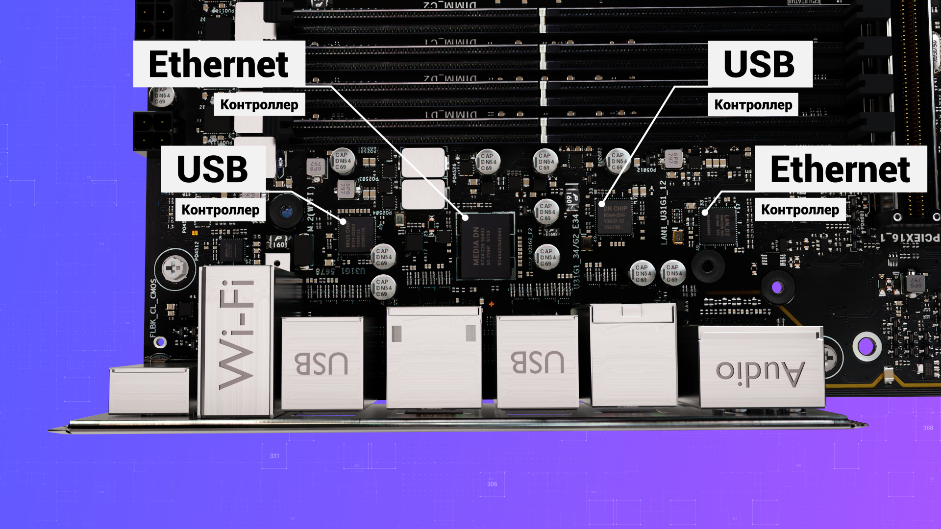 Part 2. The device of the motherboard. - My, Electronics, Motherboard, Atx, Pci-e, Sound card, Chipset, SouthBridge, NorthBridge, Bios, Connector, Controller, Computer, Computer hardware, Computer graphics, Scheme, Multicontroller, Sata, Slot, Video, Youtube, Longpost