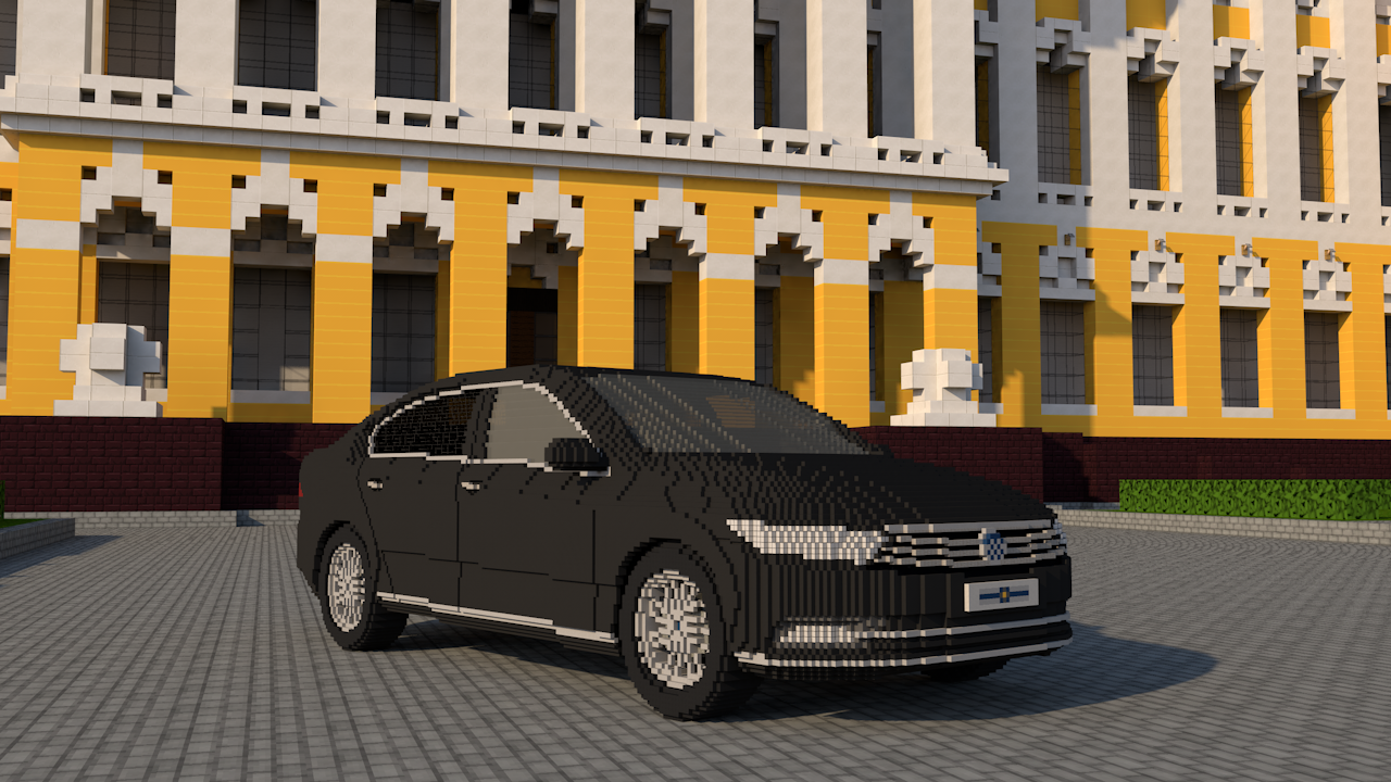 Масштабная модель Volkswagen Passat B8 в Minecraft | Пикабу