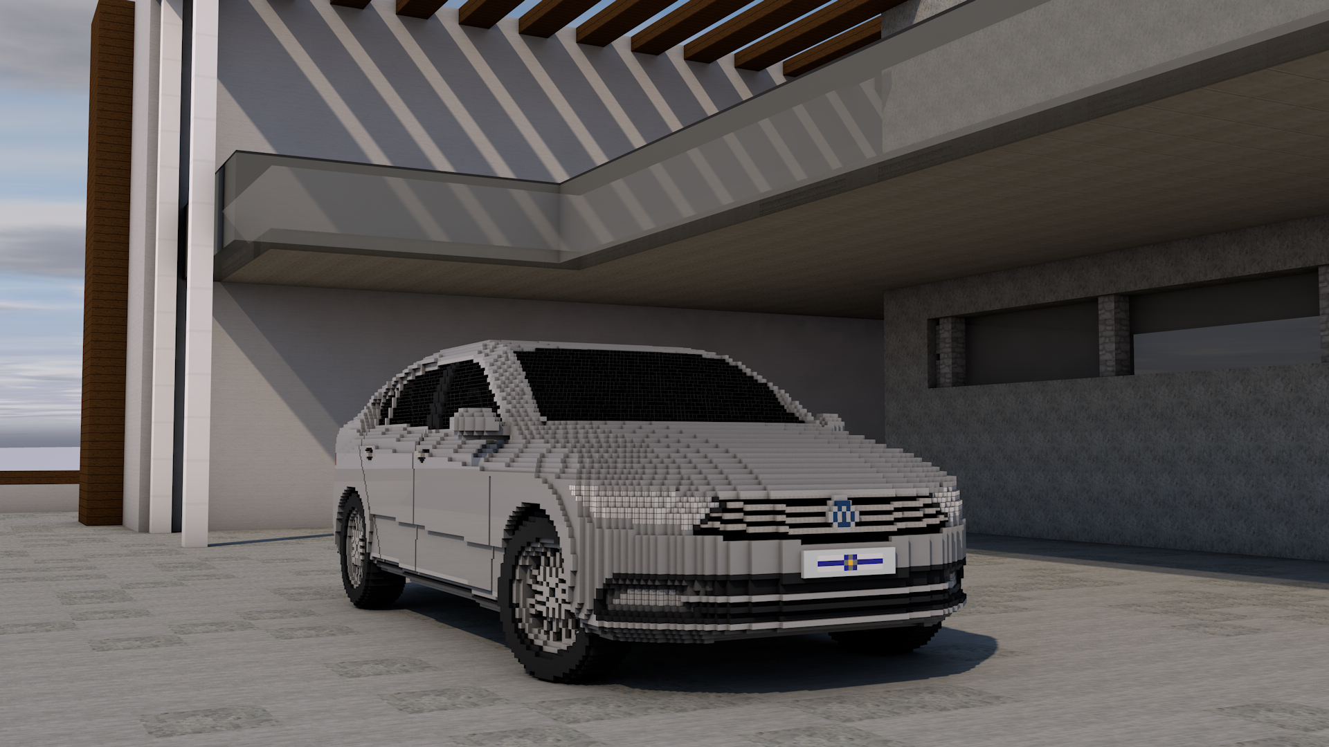 Масштабная модель Volkswagen Passat B8 в Minecraft | Пикабу