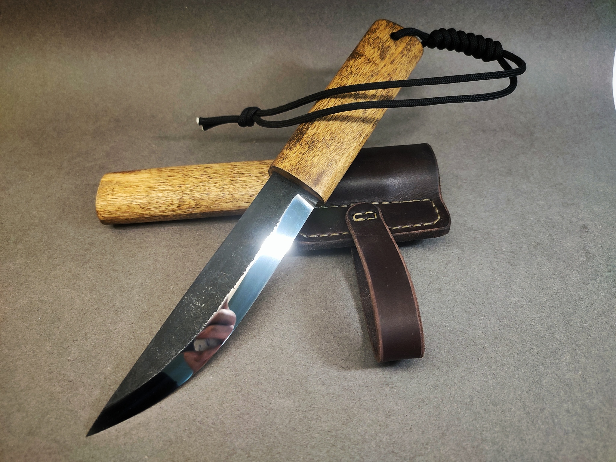 Yakut knife in a wooden case. Steel h12mf. Handle and case Karelian birch - Yakut knife, Knife, Forged, Bushcraft, Yakuts