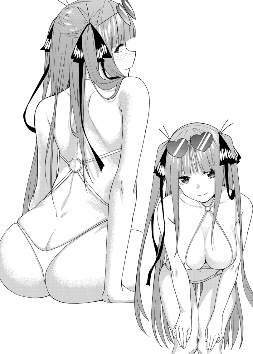 five brides - NSFW, Anime, Art, Anime art, Swimsuit, Longpost, Gotoubun no hanayome, Nakano Itsuki, Nakano Yotsuba, Nakano miku, Nino nakano, Ichika Nakano