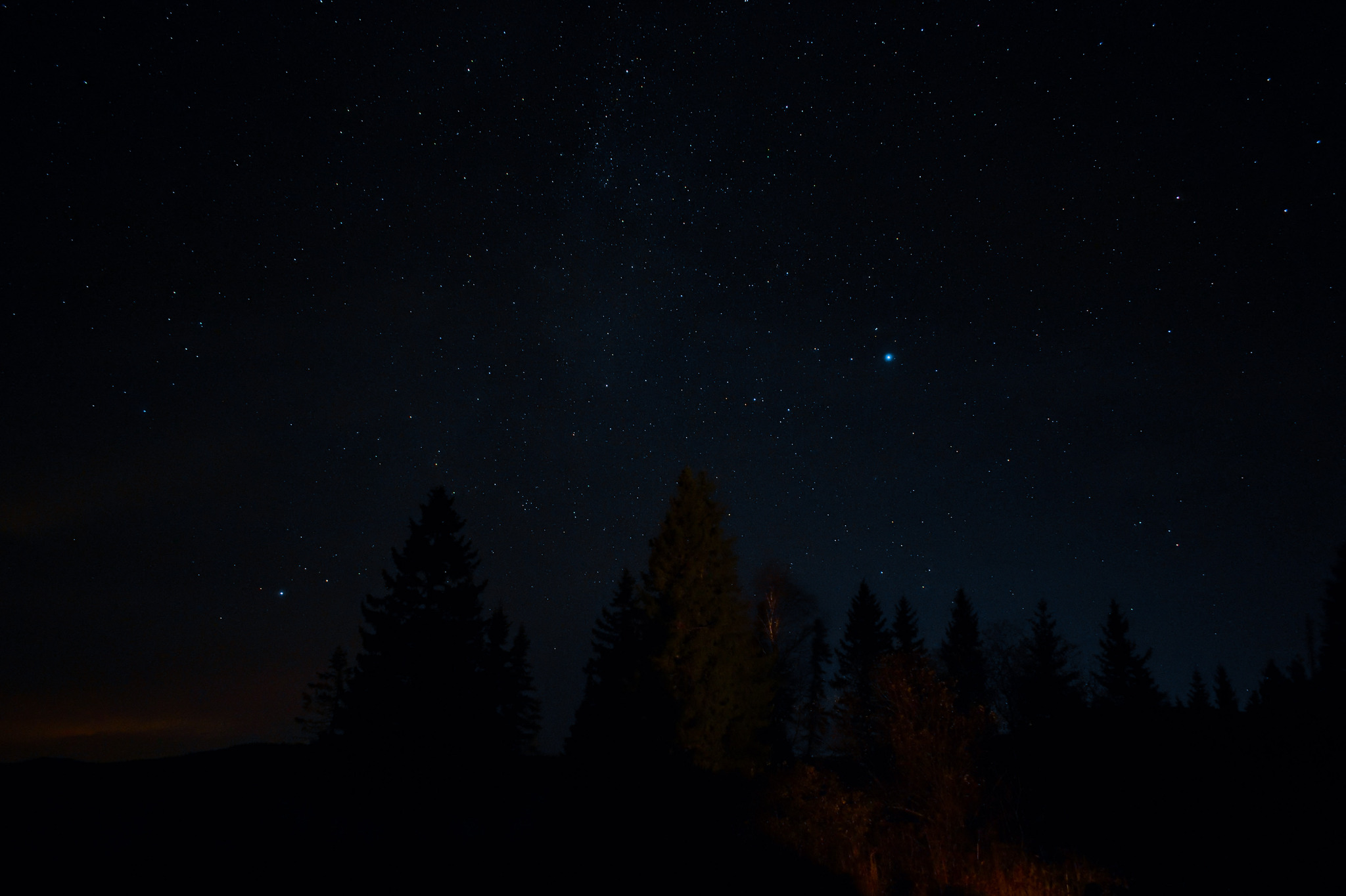 Stars over Zyuratkul - My, Nature, Landscape, Nikon d3400, Ch60, Stars, Sky, Tree, Night, Starry sky