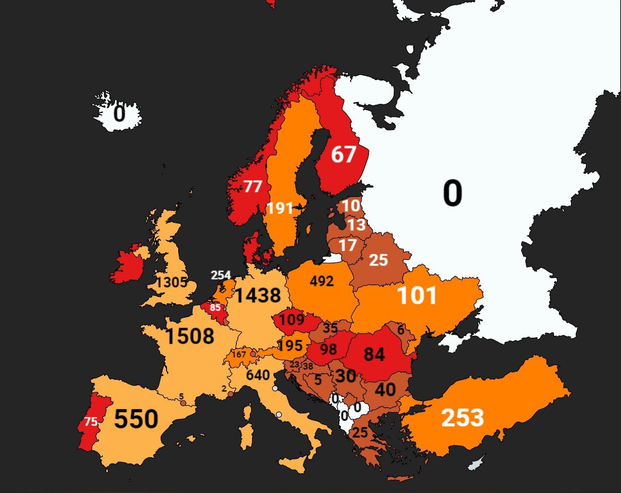 How many McDonald's in different European countries - My, Interesting, Cards, Informative, Facts, Europe, McDonald's, Russia