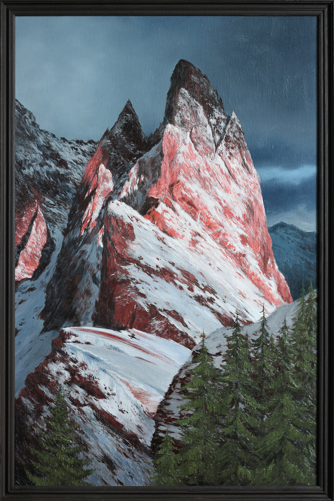 In the mountains. Canvas, oil - My, Painting, Oil paints, Painting, Painting, Longpost