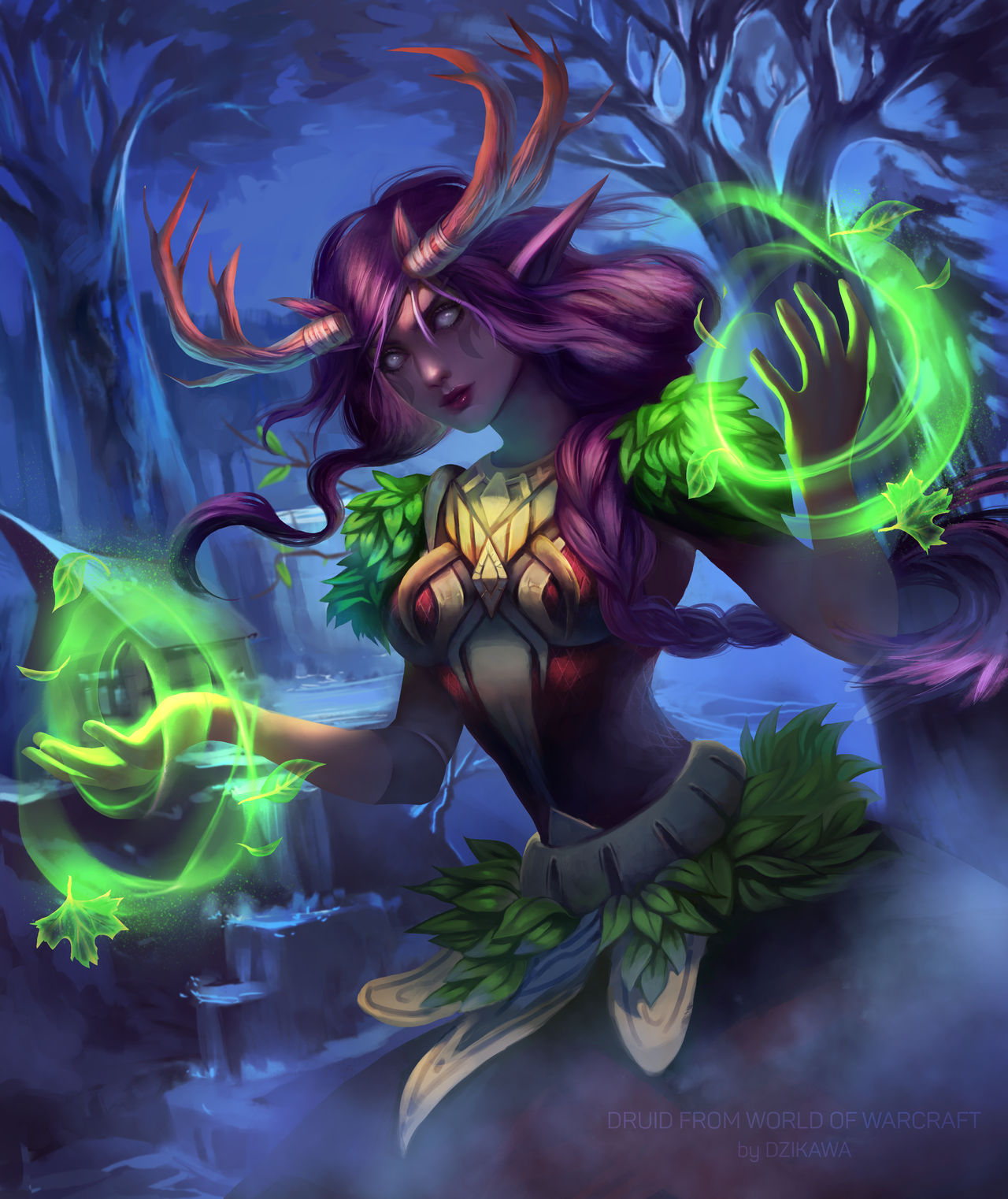 World of Warcraft fan art - Dzikawa, World of warcraft, Blizzard, Art, Tyrande Whisperwind, Illidan, Malfurion, Azshara, Jaina Proudmoore, Alexstrasza, Druid, Longpost