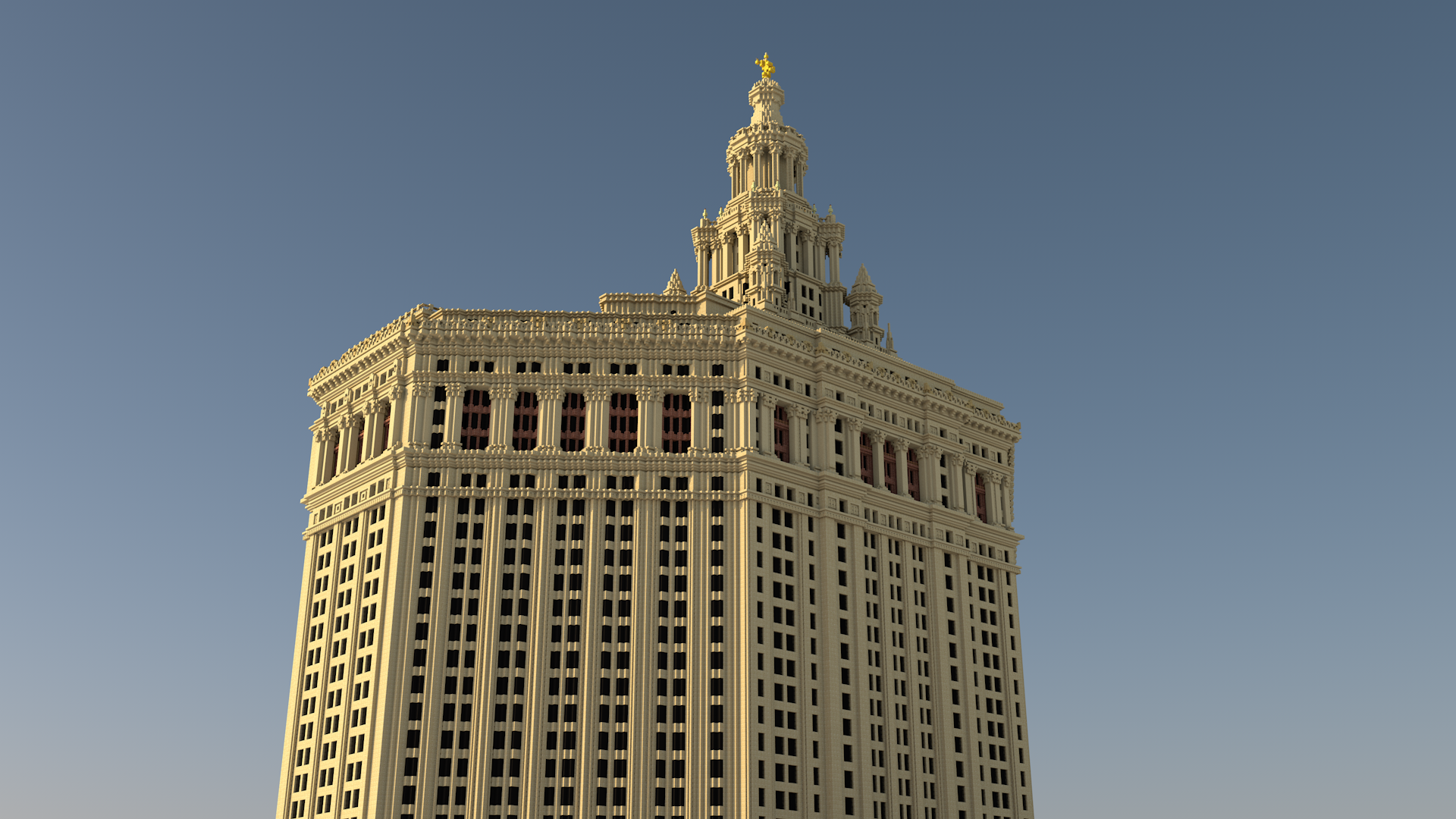 Manhattan Municipal Building in Minecraft - My, Architecture, sights, Building, Town, New York, Monument, Museum, Minecraft, Metro, Skyscraper, Longpost