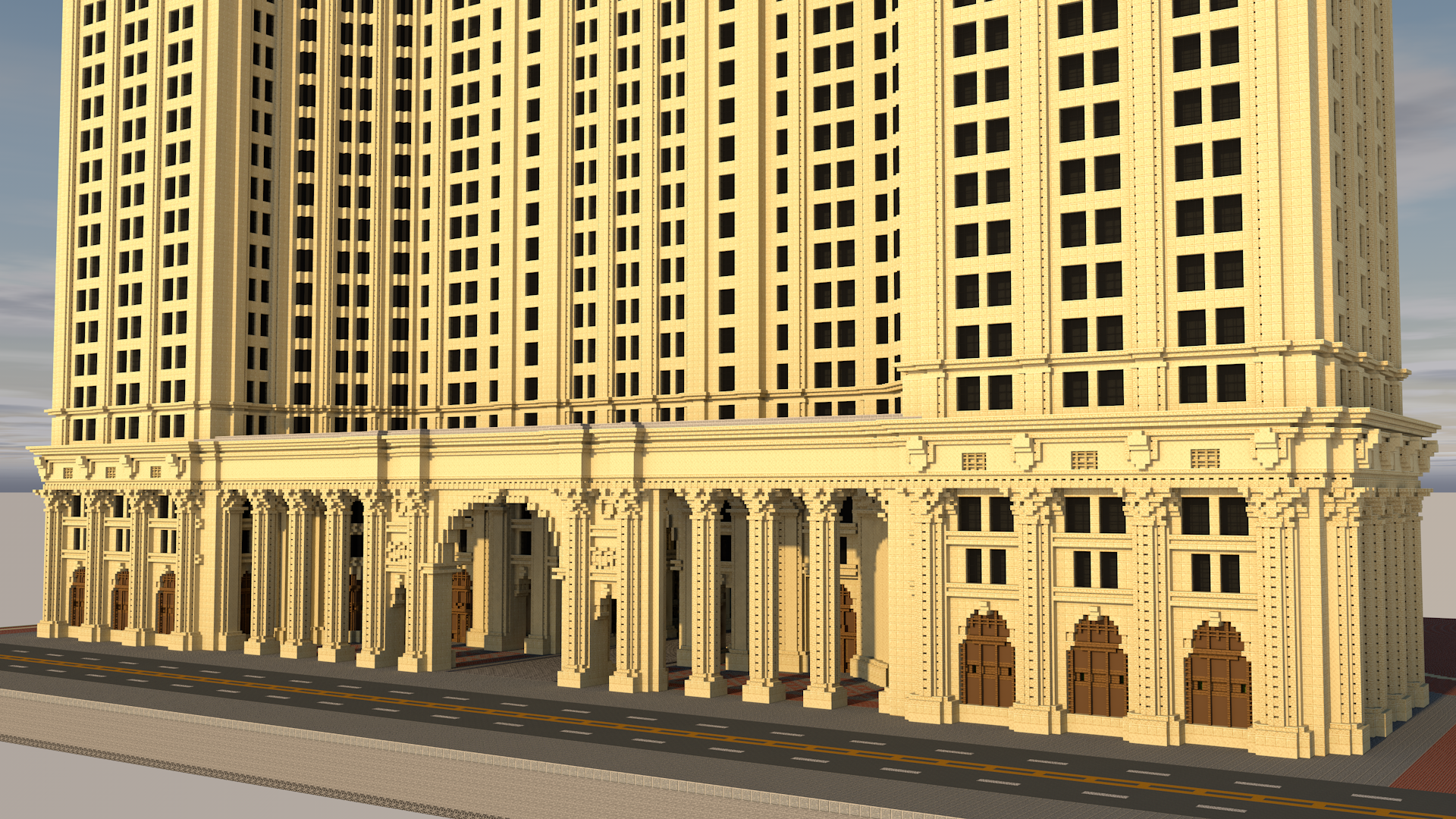 Manhattan Municipal Building in Minecraft - My, Architecture, sights, Building, Town, New York, Monument, Museum, Minecraft, Metro, Skyscraper, Longpost