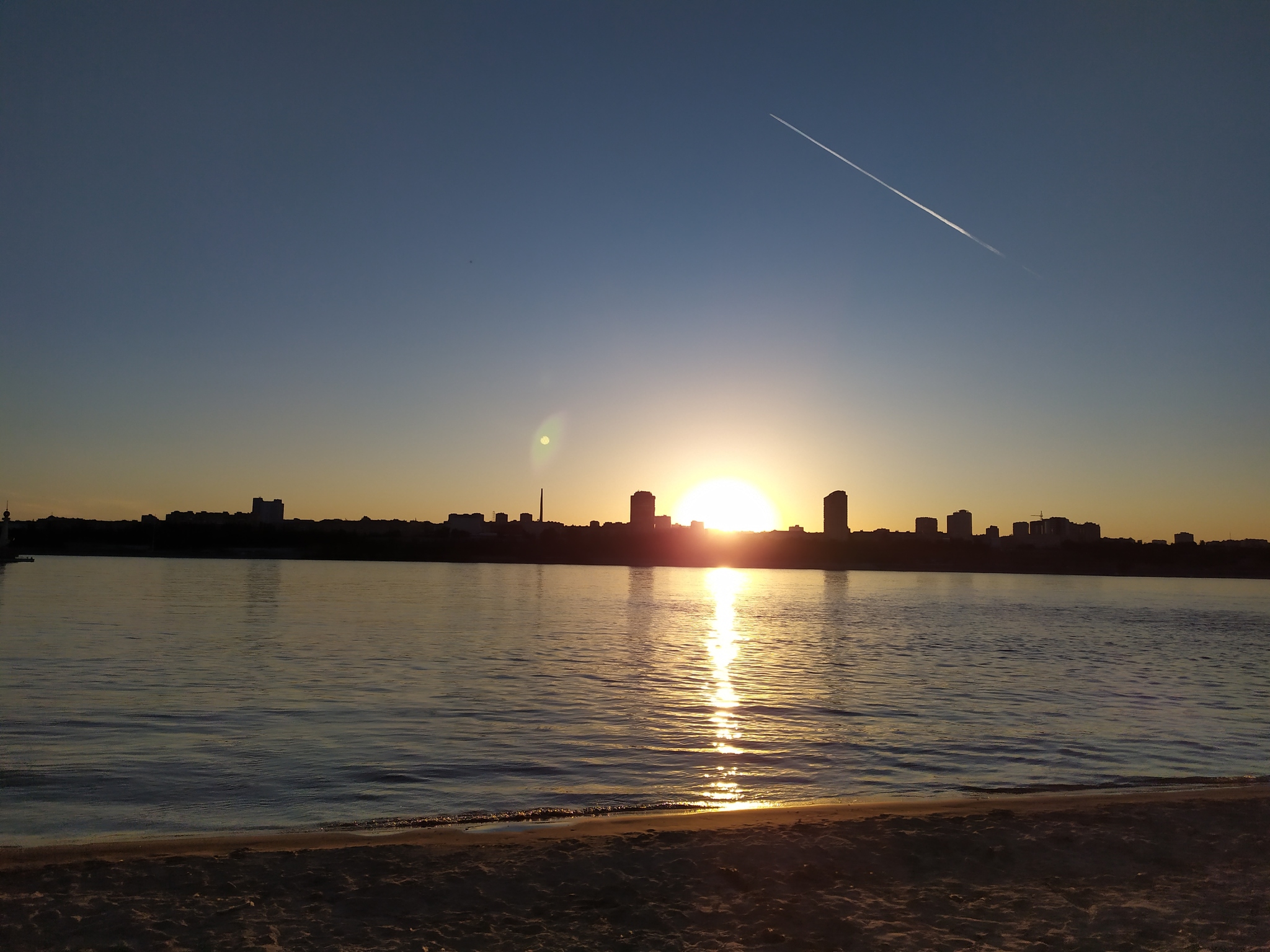 Sunset. - My, Sunset, Volgograd, River, Beach, The photo