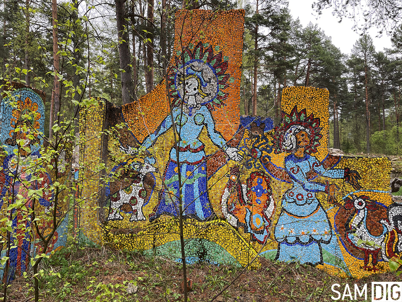 The remains of the Soviet mosaic pioneer camp Friendship - My, Abandoned, Travel across Russia, sights, Made in USSR, Architecture, Mosaic, Urbanfact, Urbanphoto, Soviet, Childhood in the USSR, the USSR, Cast, Longpost