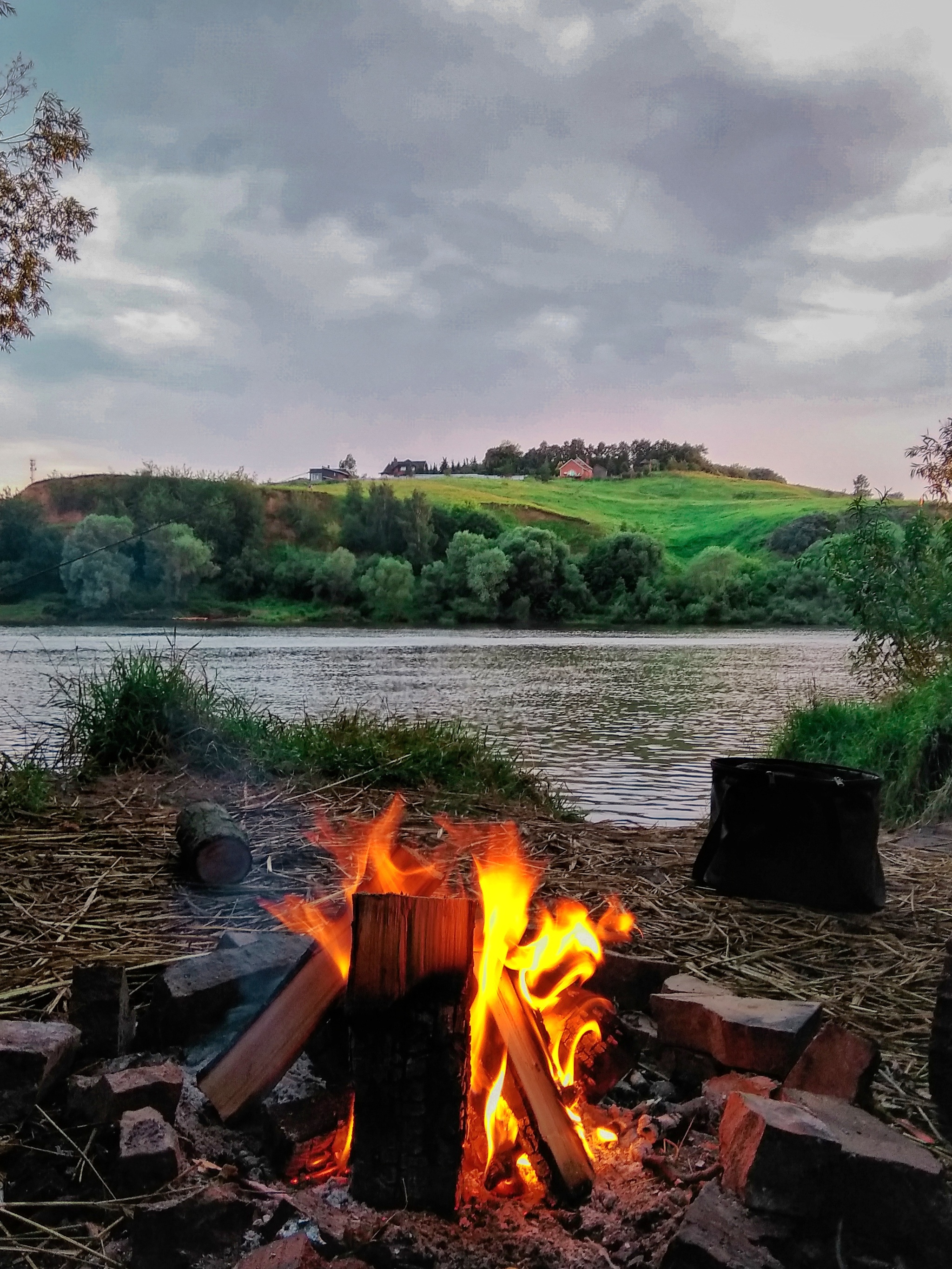 Before and after the rain - My, Nature, Mobile photography, River, Fishing, Summer, After the rain, Longpost