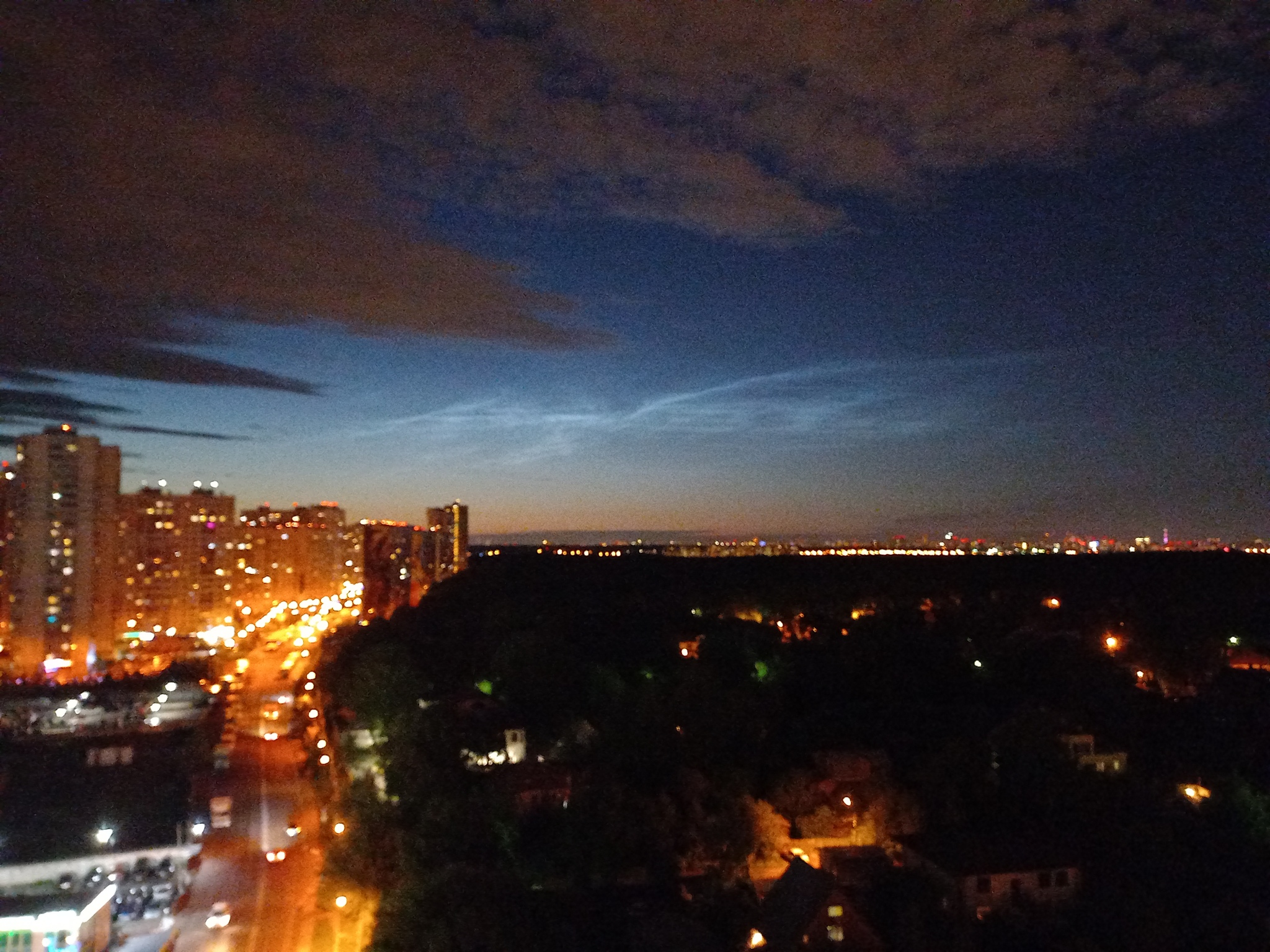 Silvery or it seemed? - My, Photo on sneaker, Noctilucent clouds, Longpost