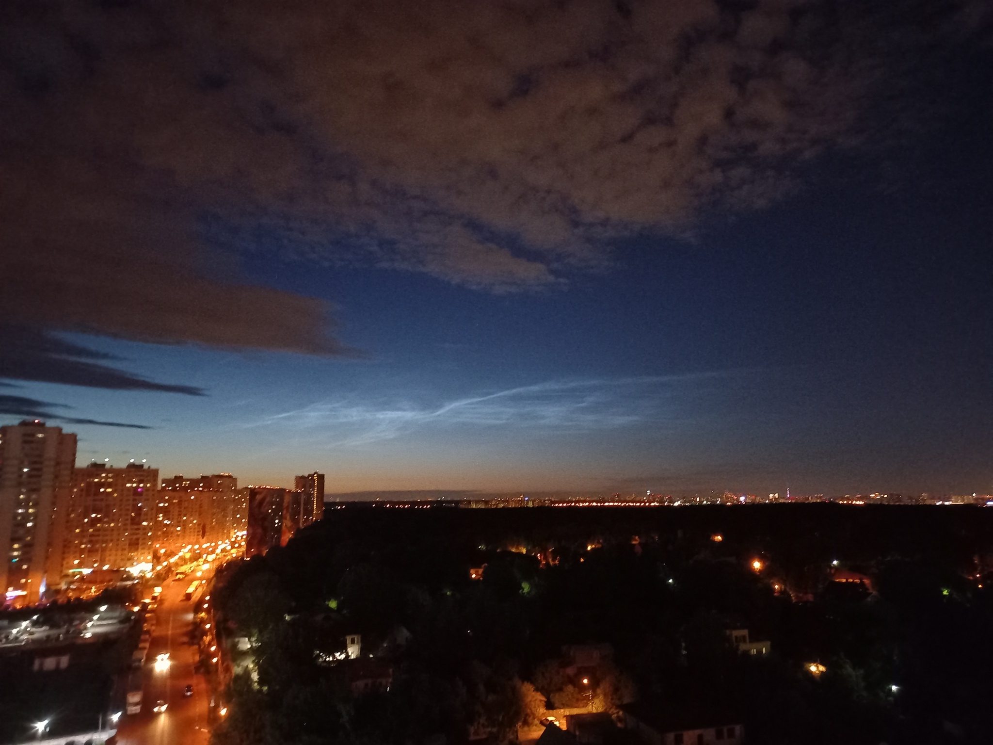 Silvery or it seemed? - My, Photo on sneaker, Noctilucent clouds, Longpost