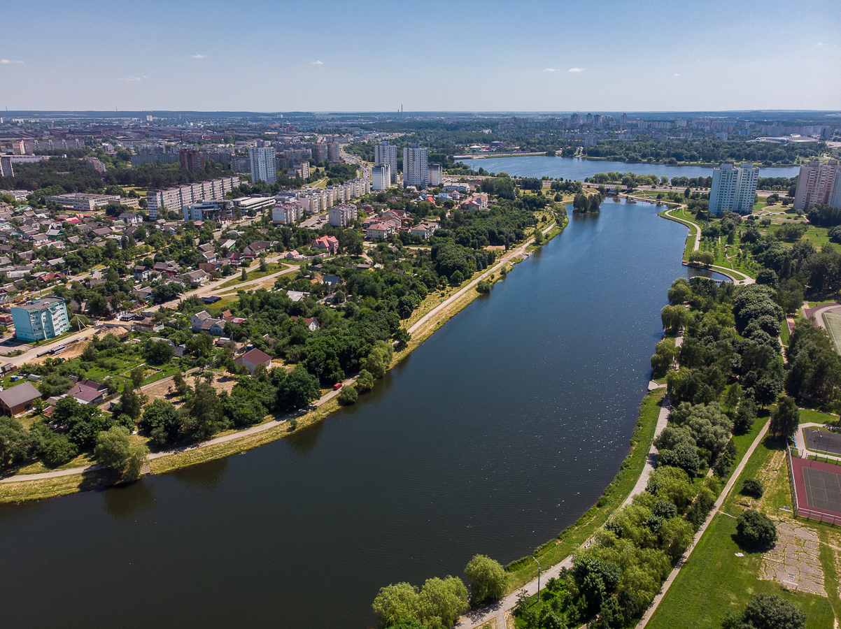 Minsk - Summer in the city - My, Minsk, Republic of Belarus, River, Aerial photography, Town, Dji, Longpost, The photo