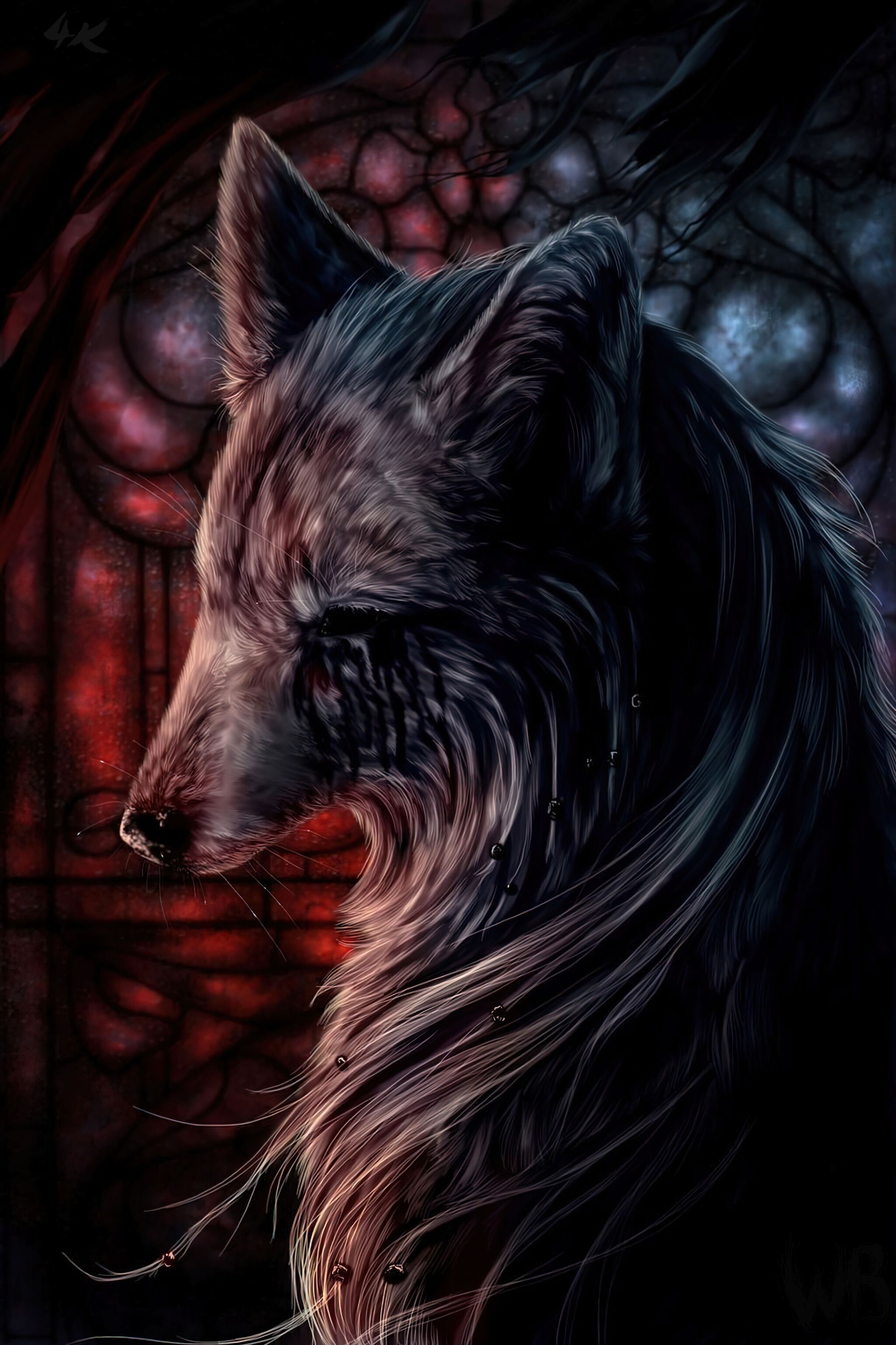 Apparition forest - Моё, Арт, Фурри, Furry Art, Волк, Furry wolf, Лес