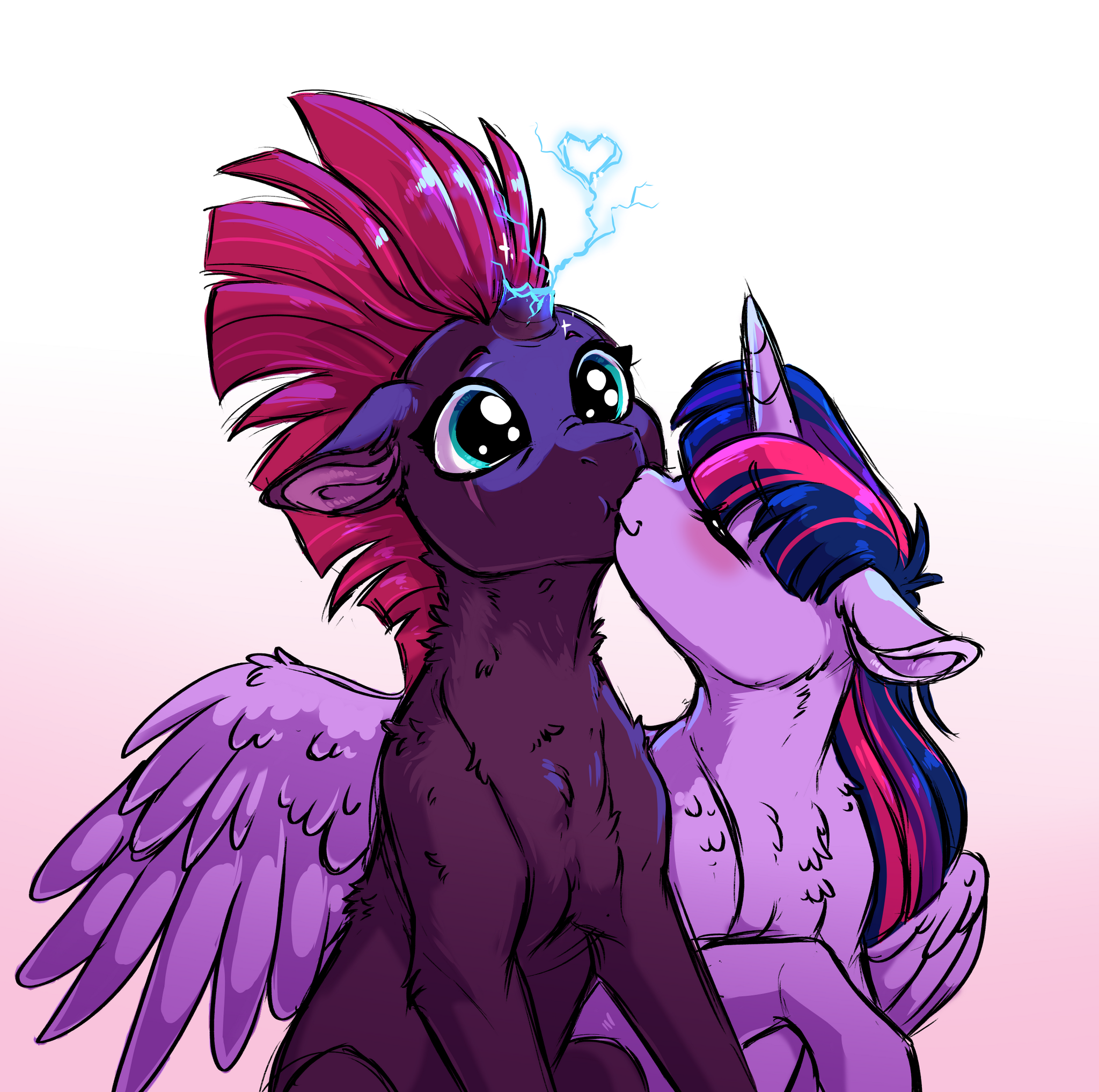 Horn doesn't lie - Art, My little pony, Tempest shadow, PonyArt, Lopoddity, Twilight sparkle