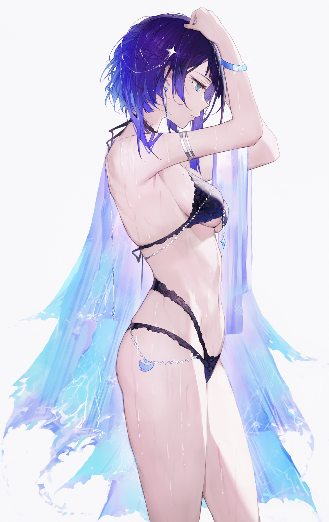 Yelan - NSFW, Genshin impact, Yelan (Genshin Impact), Art, Girls, Games, Anime, Anime art, Swimsuit