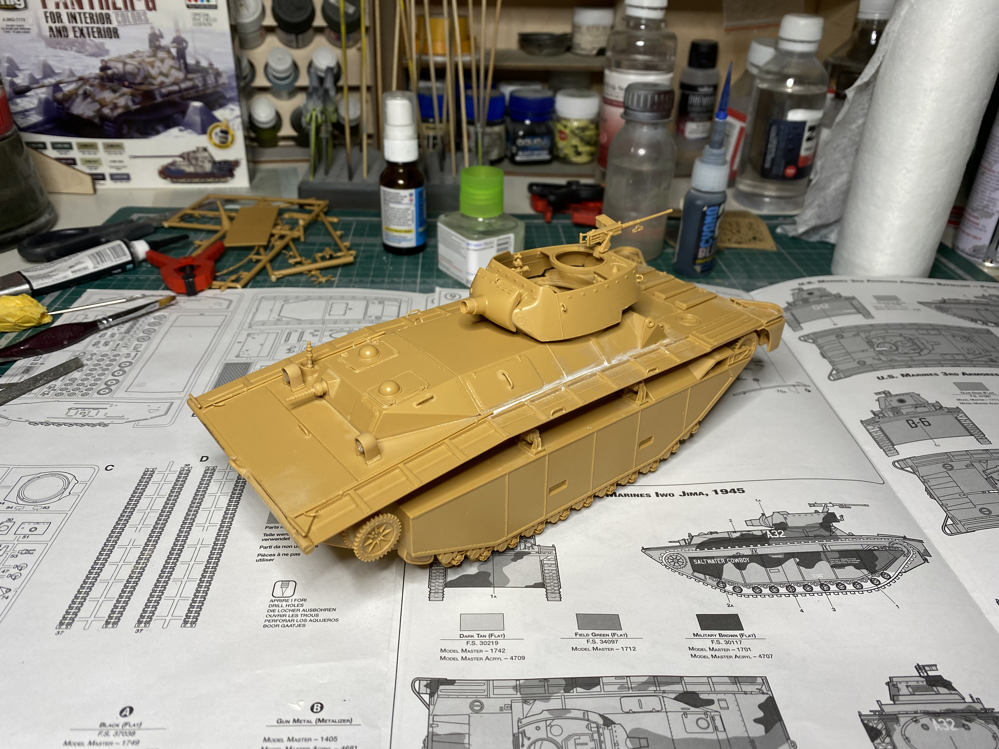 LVT-(a)4 1:35 scale - part 1 - My, Modeling, Scale model, Stand modeling, USA, 1:35, The Second World War, Longpost