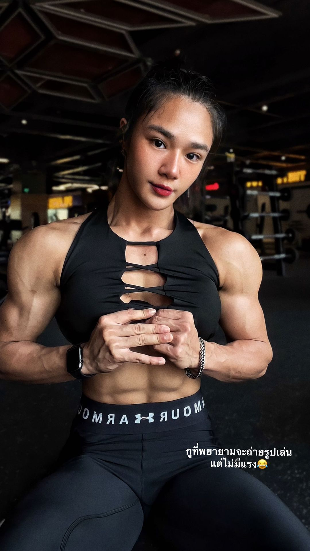 Panjapa Chumyam - NSFW, Girls, Bodybuilders, Strong girl, Sports girls, Fitness, Body-building, Fitonyashka, Asian, Taika, Booty, Video, Vertical video, Longpost, Panjapa Chumyam