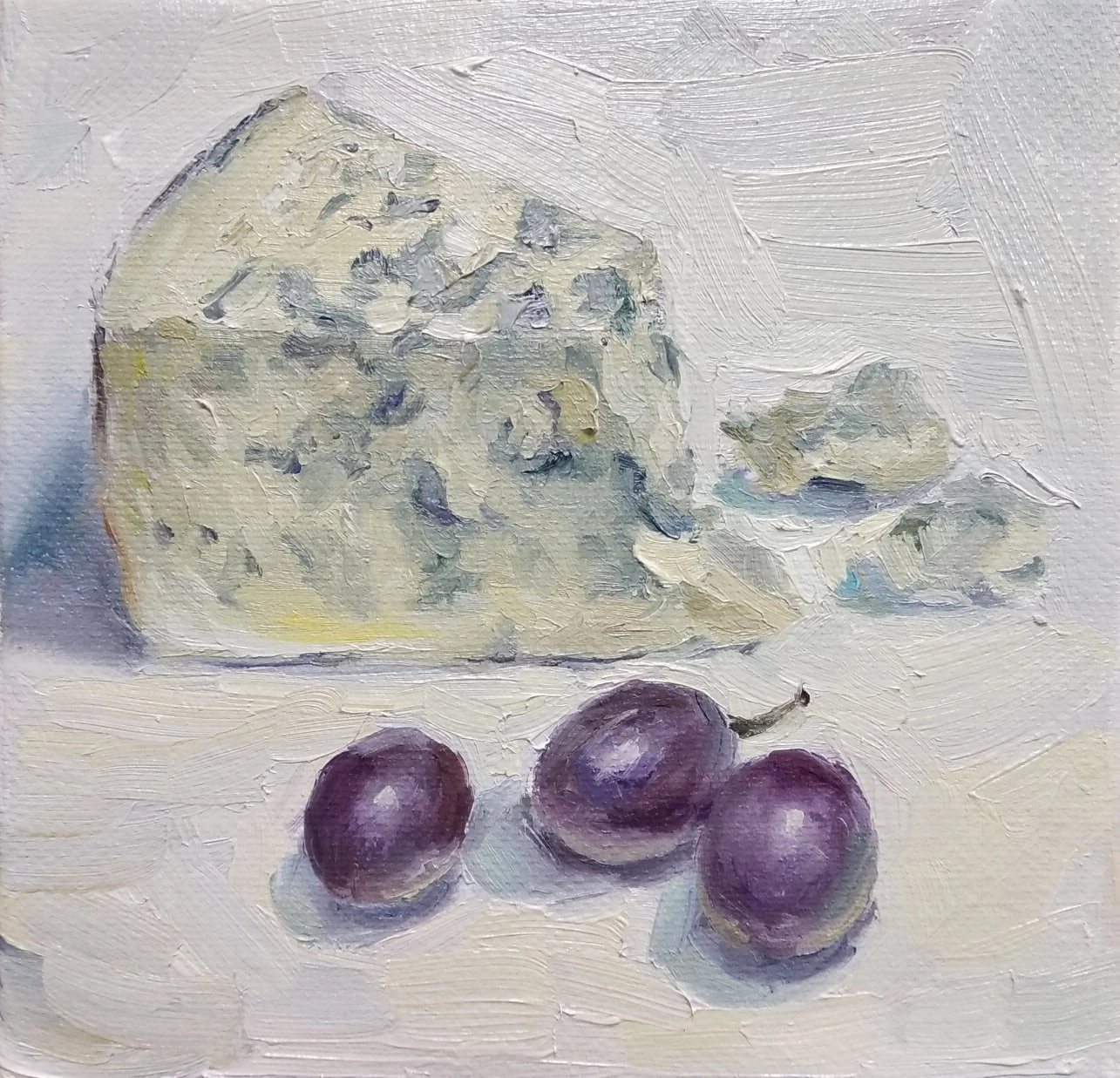 Pictures with cheese - My, Oil painting, Still life, Cheese, Painting, Longpost