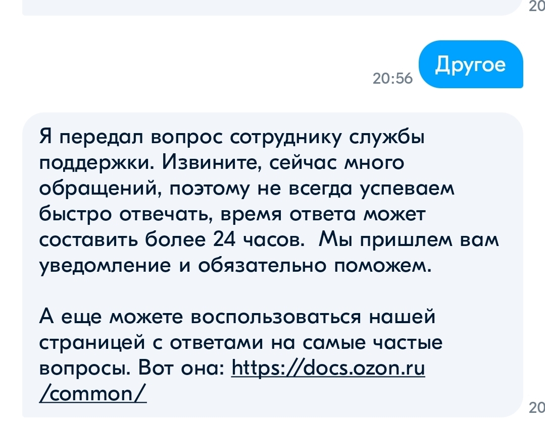 Чат-поддержка Ozon все? | Пикабу