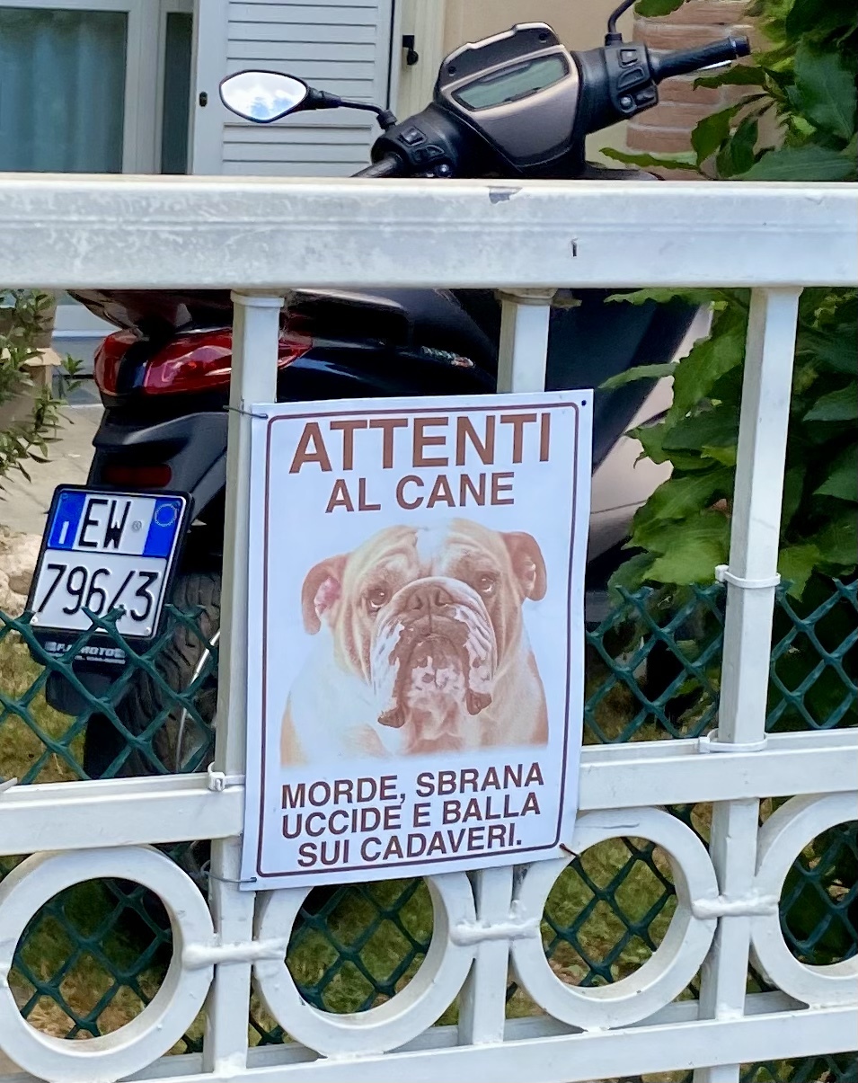 Sign on neighbor's gate - My, Dog, Табличка, Be aware of dogs, Neighbours