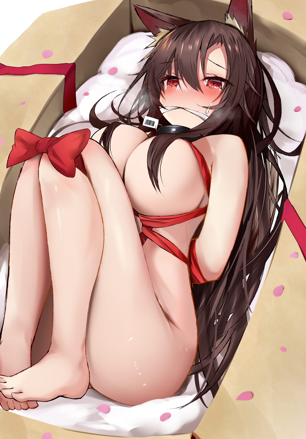 Gift - NSFW, Touhou, Imaizumi kagerou, Anime, Anime art, Efe, Animal ears, Boobs, Hand-drawn erotica, Erotic