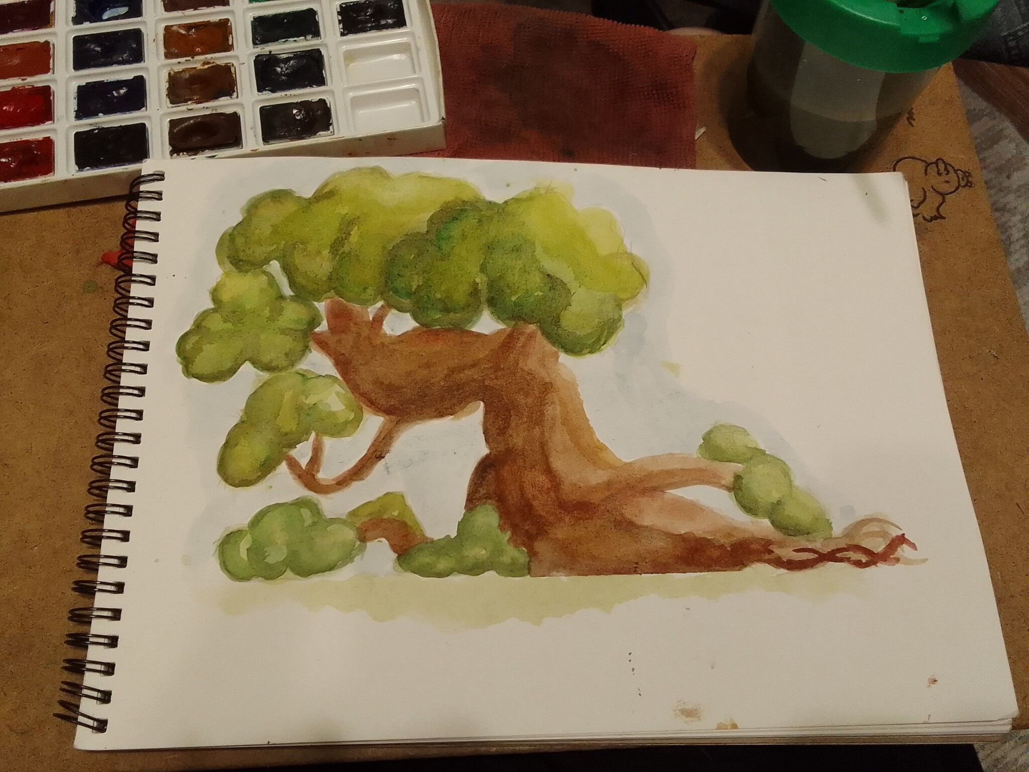 Category - watercolor top - My, Art, Art, Watercolor, Tree, Heading