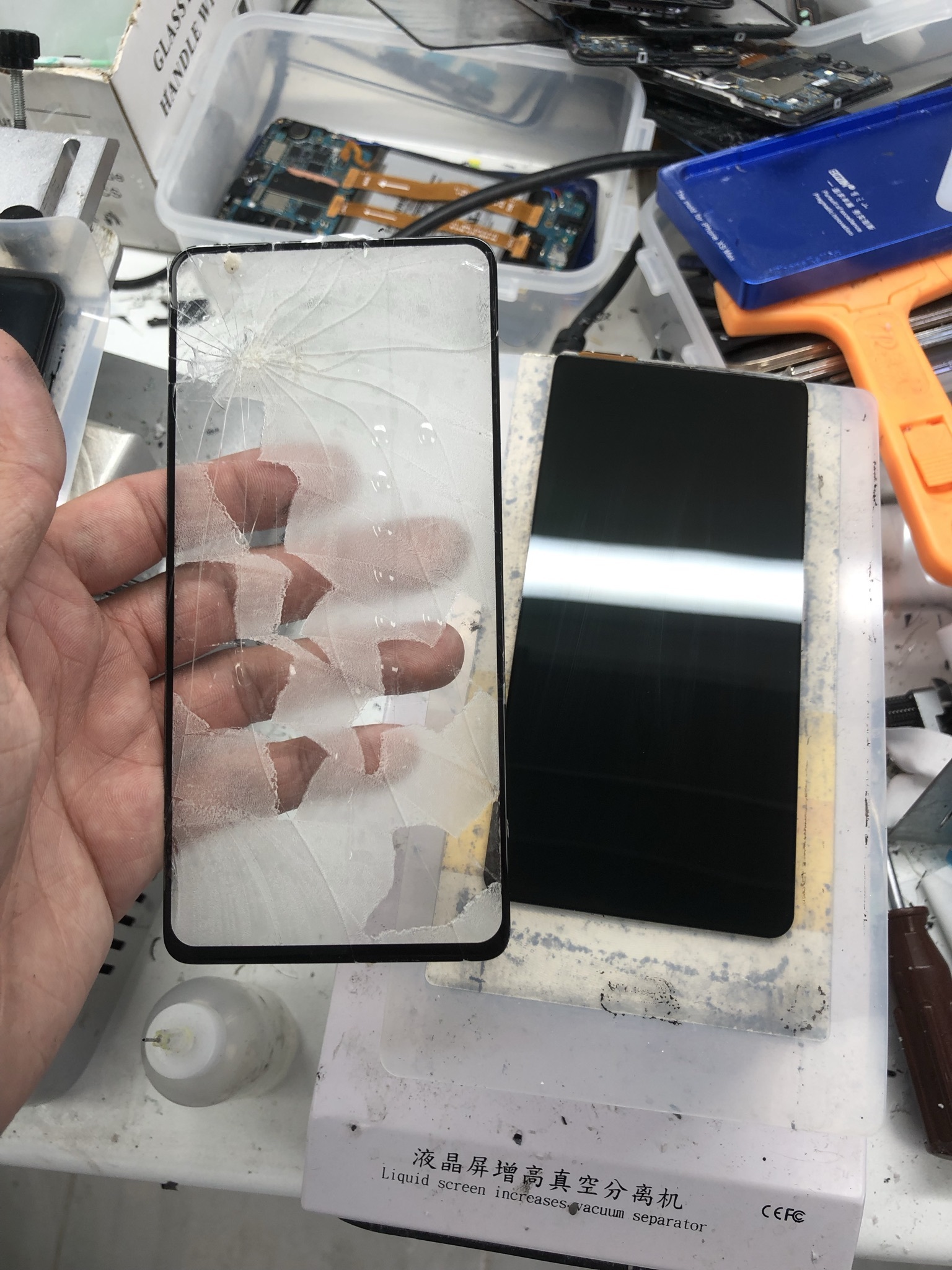 Xiaomi Mi 9t glass replacement. - My, Rukozhop, Ремонт телефона, Mobile phones, Xiaomi, Xiaomi Mi9, Glass replacement, Breaking, Telephone, Longpost