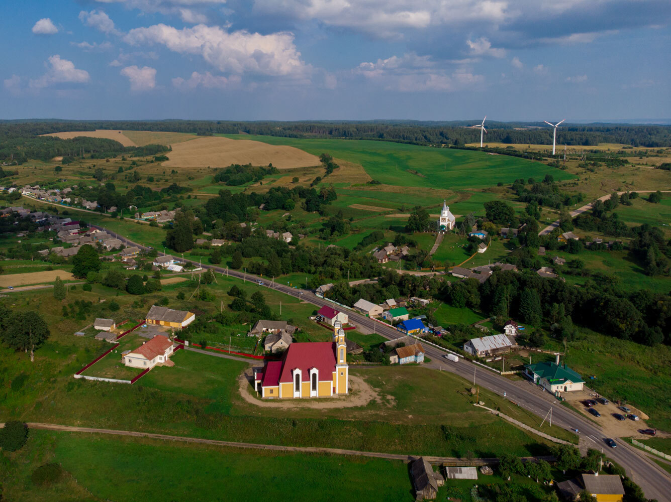 Ветряки в агро городке Крево - Беларусь - Моё, Республика Беларусь, Аэросъемка, DJI, Квадрокоптер, Дрон, Ветрогенератор