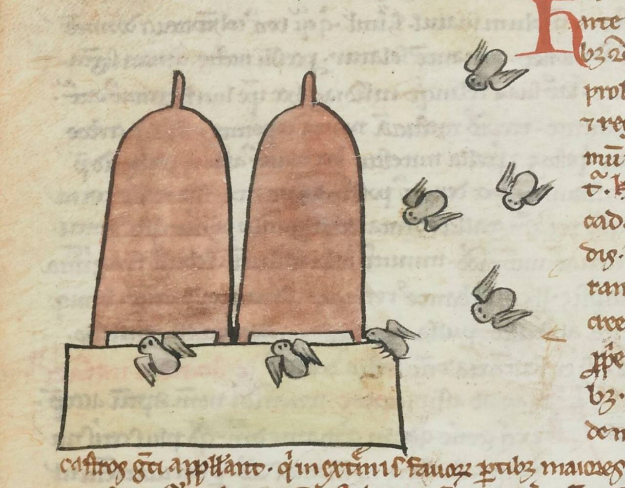 Bees. France, 13th century - Suffering middle ages, Miniature, handwritten book, Bees, Humor, France