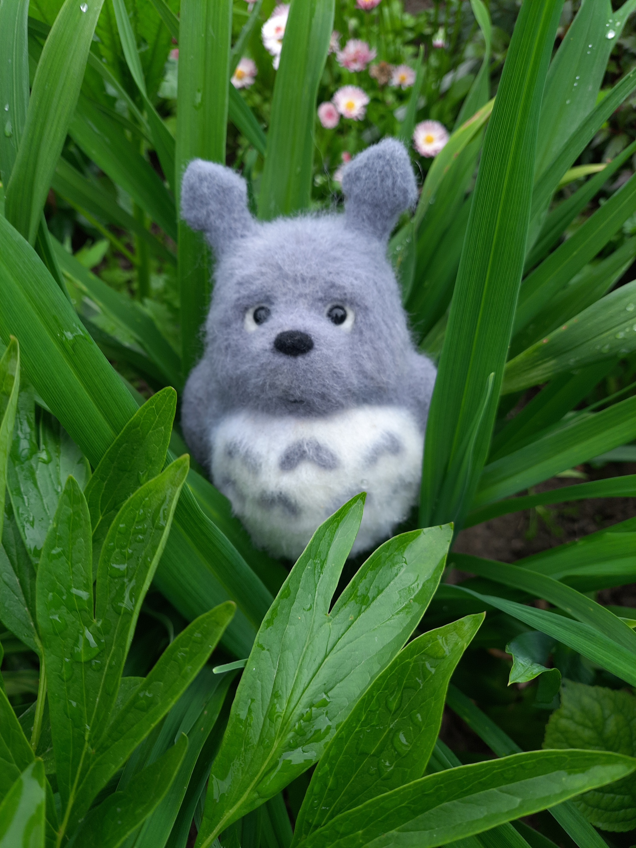 Totoro - My, Wool, Dry felting, My neighbor Totoro, Totoro, Needlework without process, Longpost, Author's toy