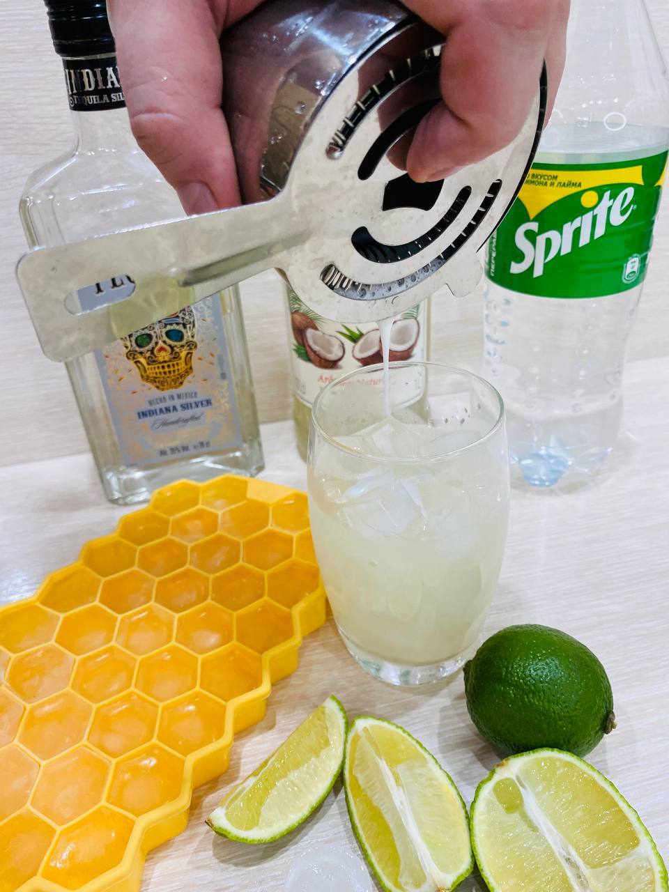 When it's Hot: Cocktail - Tequila Almagro - My, Recipe, Tequila, Lime, Alcohol, Cocktail, Coconut, Sprite, Bar, Alcoholics, Bartender, Hobby, Longpost