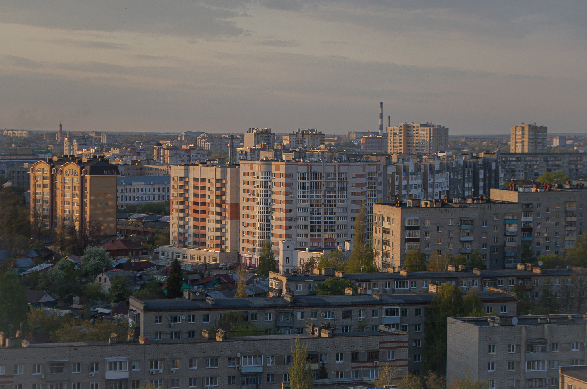 Tambov from above - My, I want criticism, The photo, Sunset, Height, Nikon d5100, Town, Beginning photographer, Tambov, Longpost