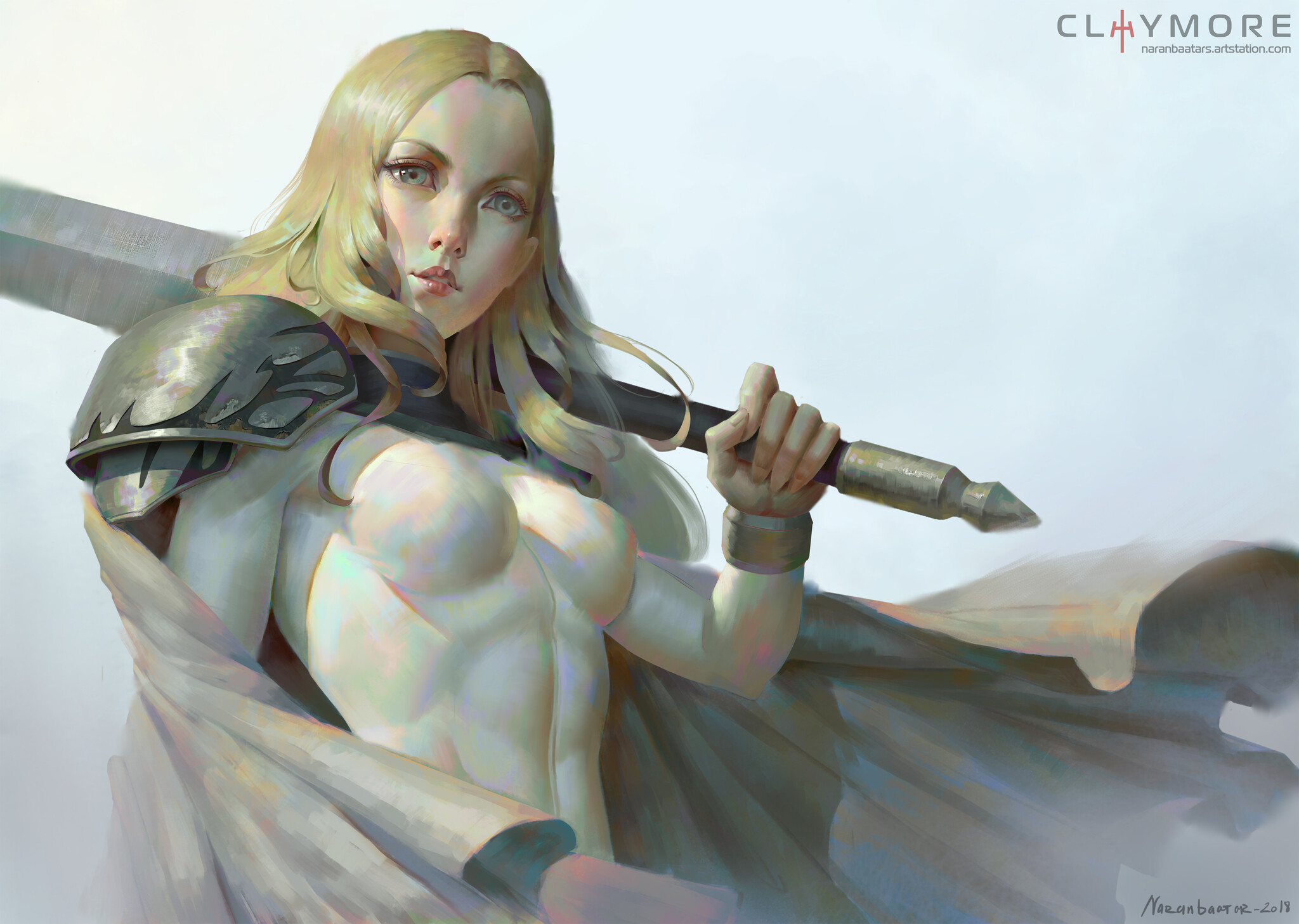 CLAYMORE - Арт, Artstation, Аниме, Клеймор, Девушки, Воительница, Clare, Teresa, Присцилла, Офелия, Flora, Rafaela, Miria, Anime Art, Naranbaatar Ganbold, Длиннопост