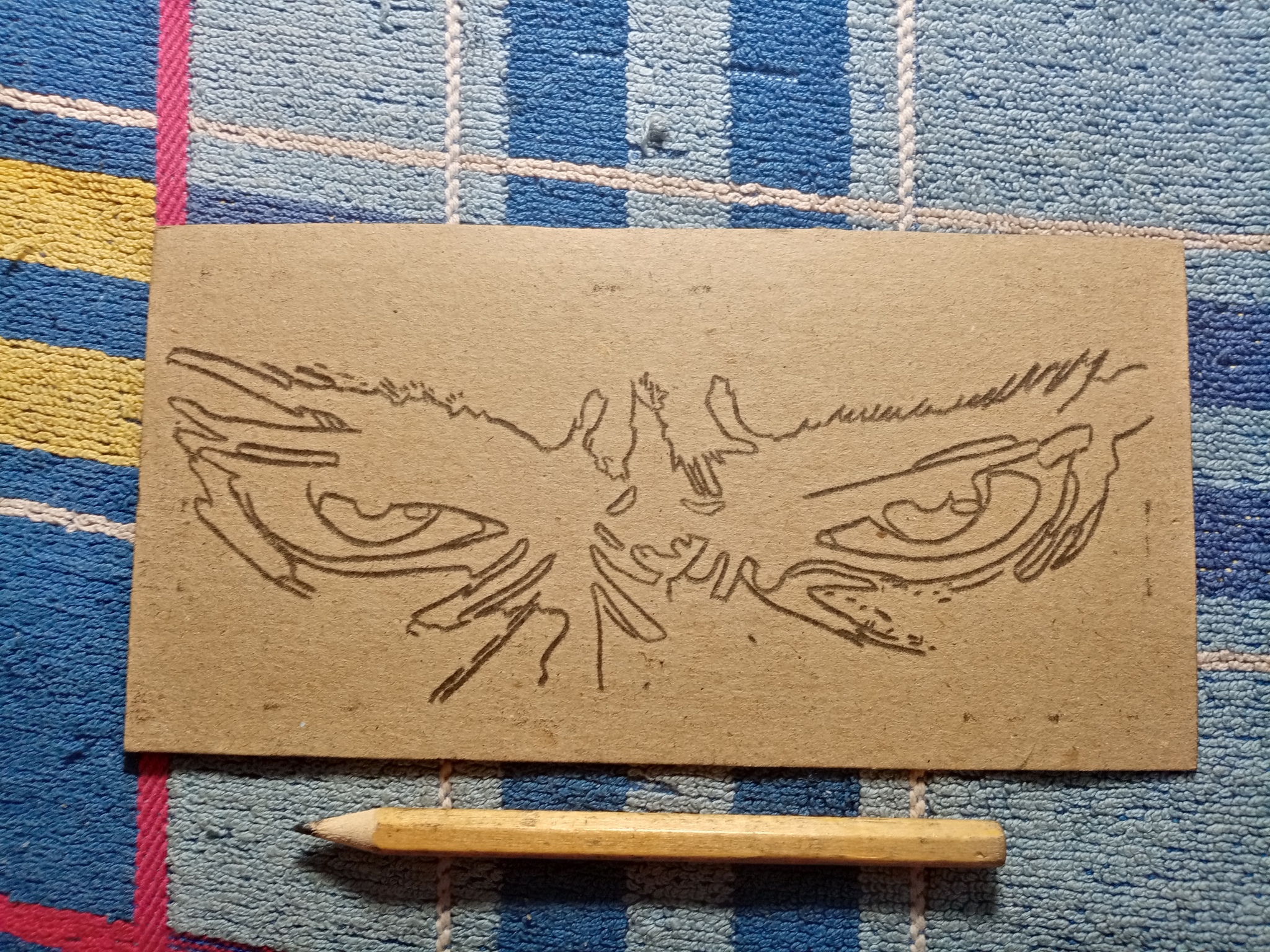 I was inspired by the anime Berserk - My, Pyrography, Pencil drawing, Sketch, Watercolor, Anime, Longpost