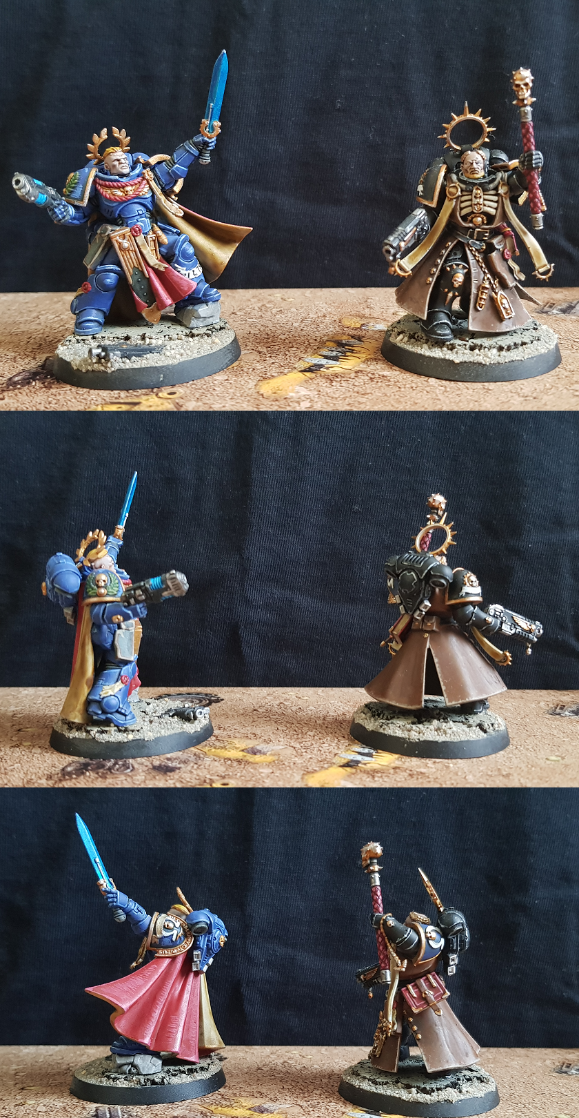 Heroic captain and his brother captain - My, Warhammer 40k, Painting miniatures, Ultramarines, Longpost