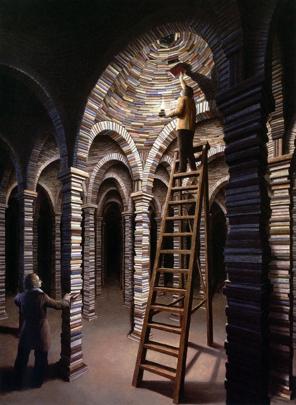 Books in the works of Rob Gonsalves - My, Books, Writing, Philosophy, Rob Goncalves, Artist, Painting, Art, Essay, Longpost