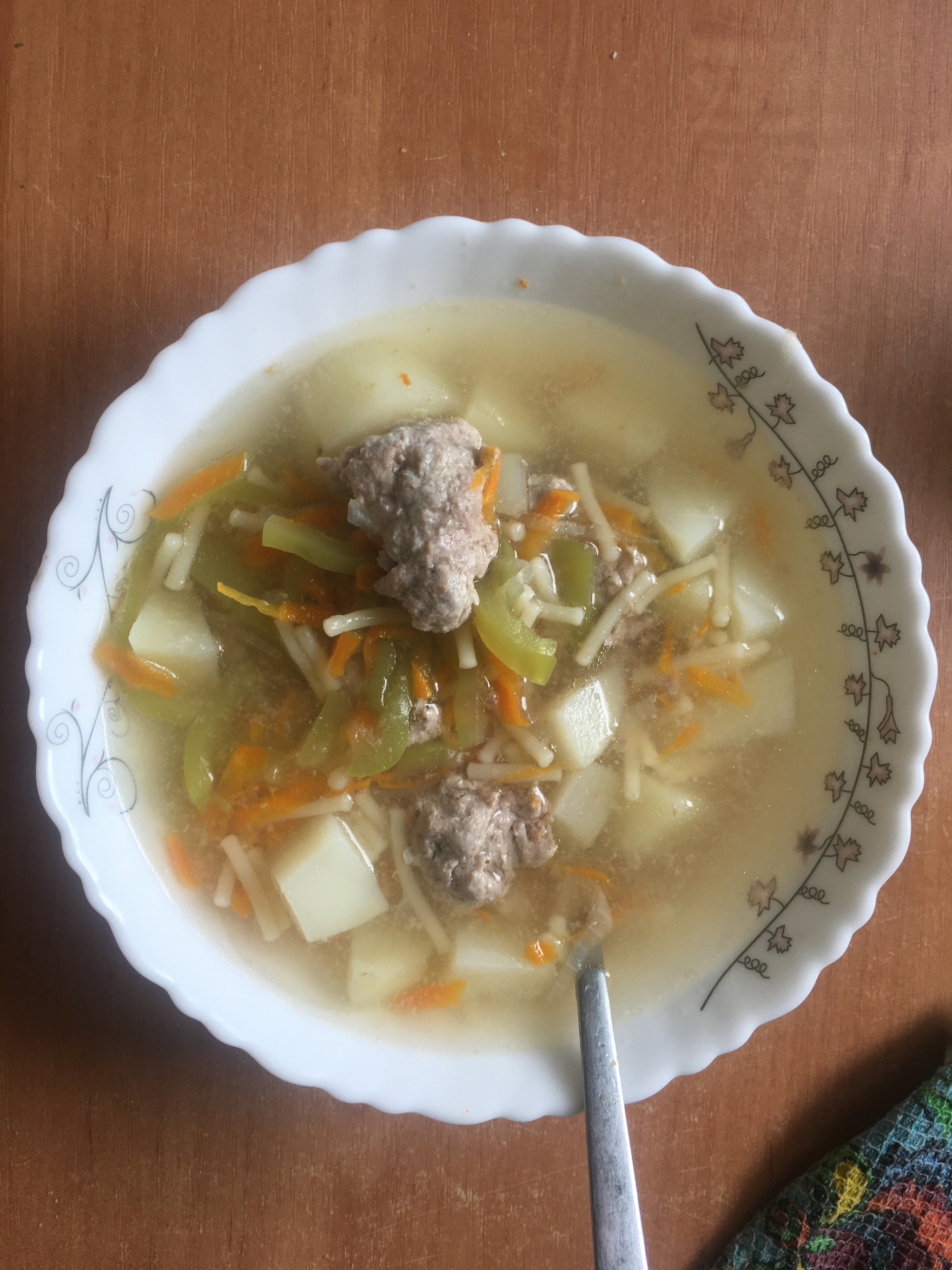 Soup with meatballs and pepper - Soup, Meatballs