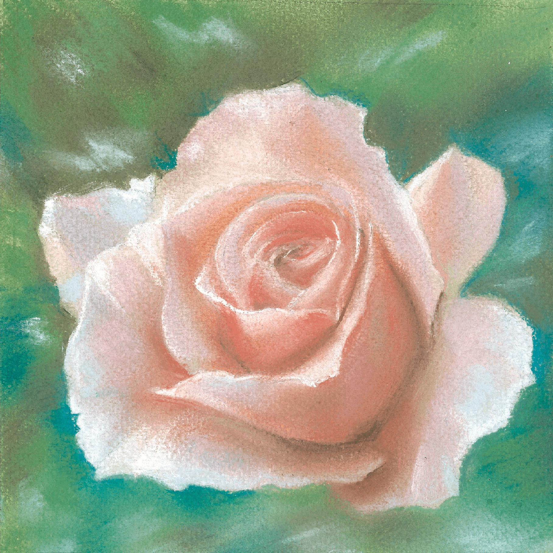 Рисунок розы сухой пастелью