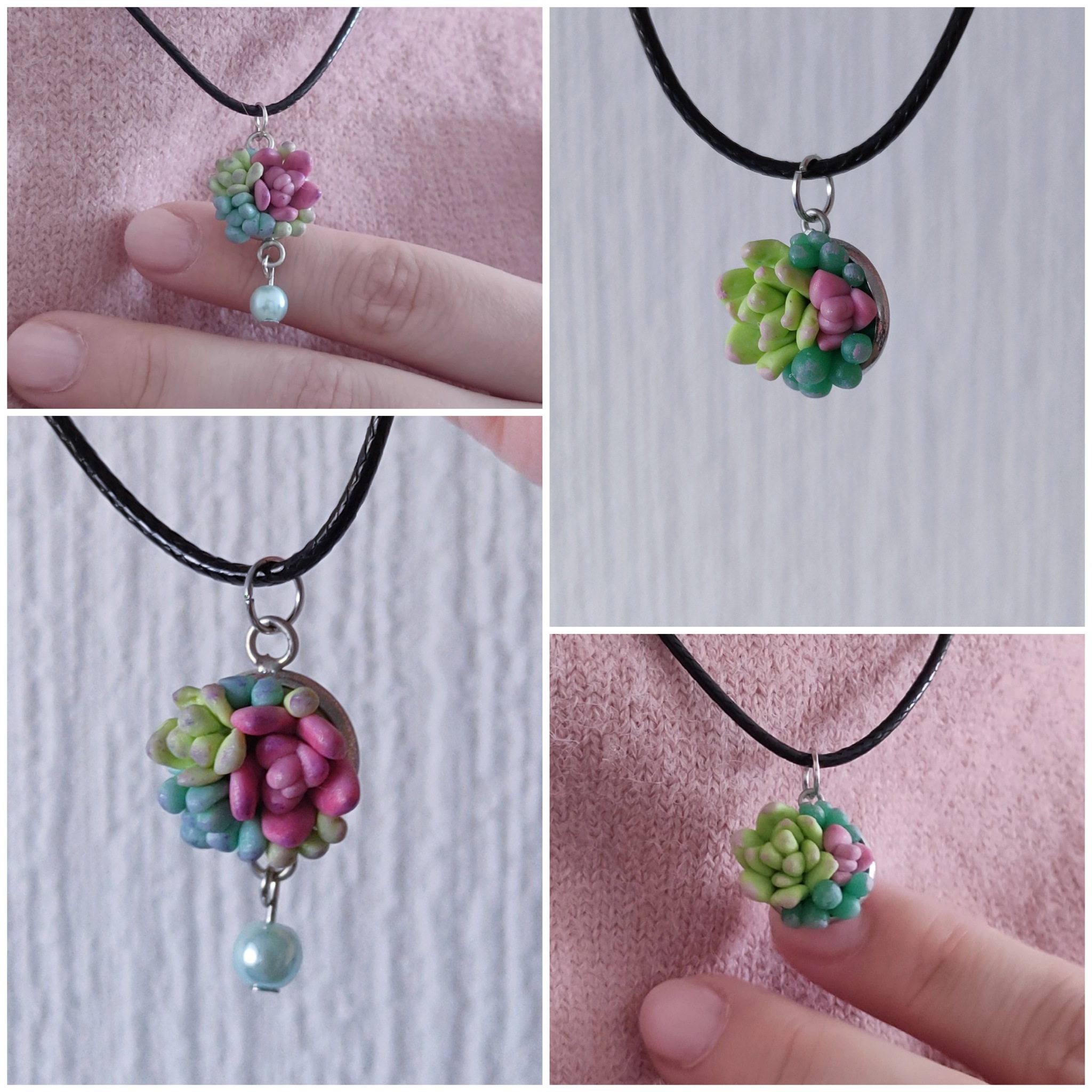 Succulents from polymer clay - My, Polymer clay, Handmade, Decoration, Succulents, Longpost, Needlework without process