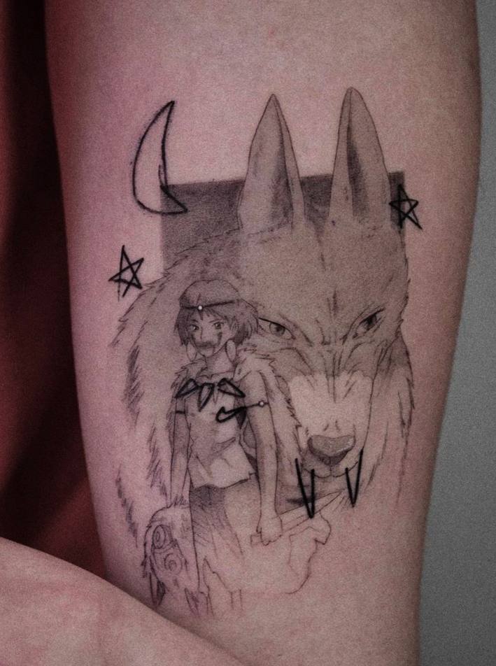 Nice selection of tattoos by Hayao Miyazaki :3 - Tattoo, Milota, Hayao Miyazaki, Haul's walking castle, Spirited Away, My neighbor Totoro, Totoro, Princess mononoke, Ponyo fish on a cliff, Calcifer, Yubaba, Anime, Kiki's delivery service, Longpost