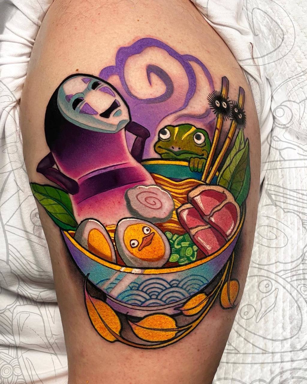 Nice selection of tattoos by Hayao Miyazaki :3 - Tattoo, Milota, Hayao Miyazaki, Haul's walking castle, Spirited Away, My neighbor Totoro, Totoro, Princess mononoke, Ponyo fish on a cliff, Calcifer, Yubaba, Anime, Kiki's delivery service, Longpost