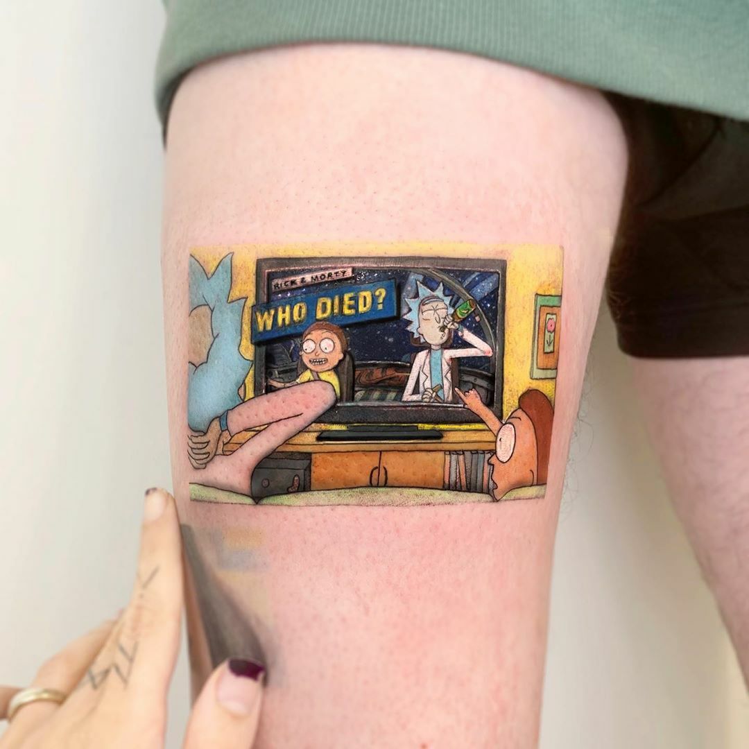A selection of tattoos with Rick and Morty;) - Tattoo, Cartoons, 2x2, Rick and Morty, Animated series, Back to the future (film), Dr. Emmett Brown, Longpost
