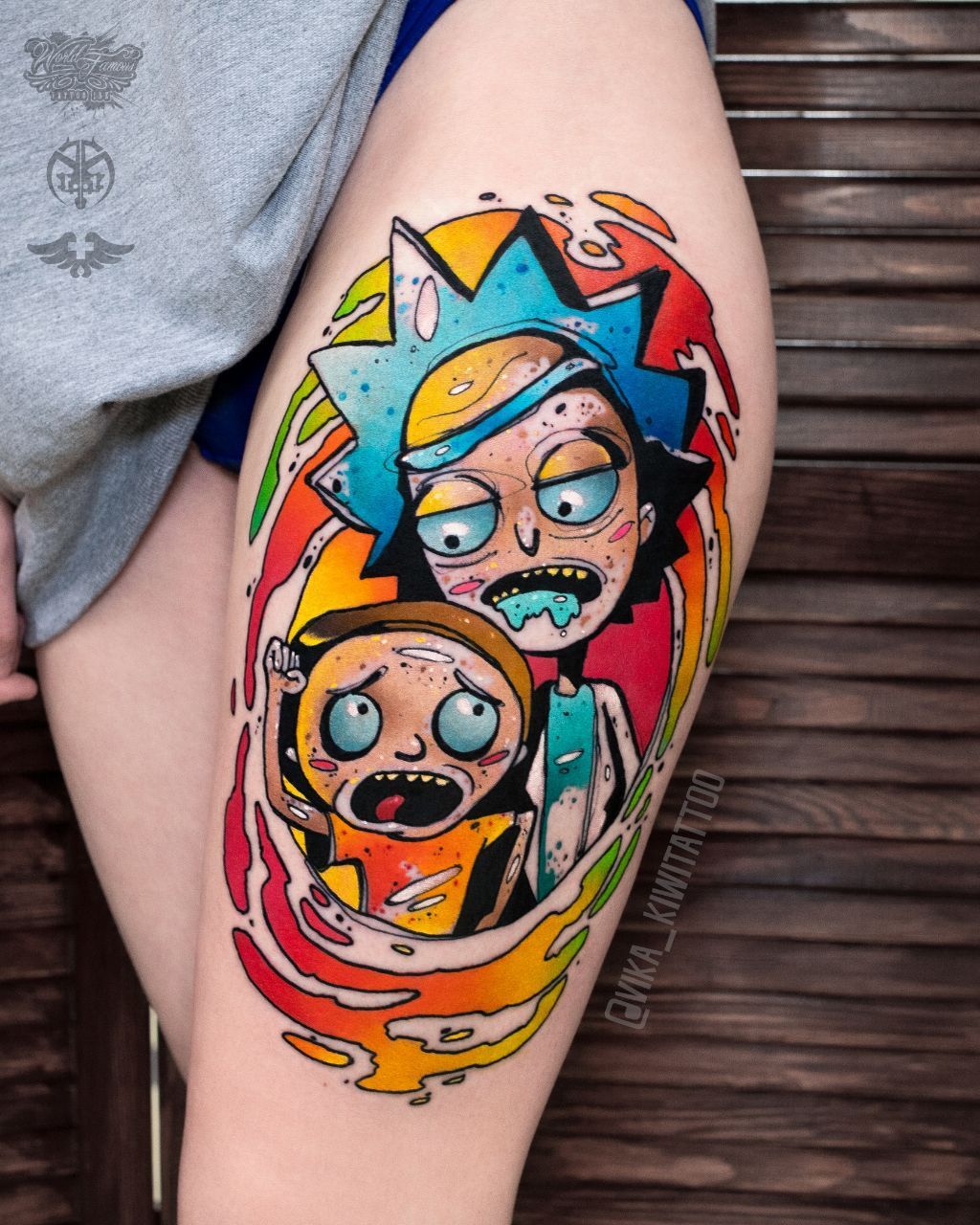 A selection of tattoos with Rick and Morty;) - Tattoo, Cartoons, 2x2, Rick and Morty, Animated series, Back to the future (film), Dr. Emmett Brown, Longpost